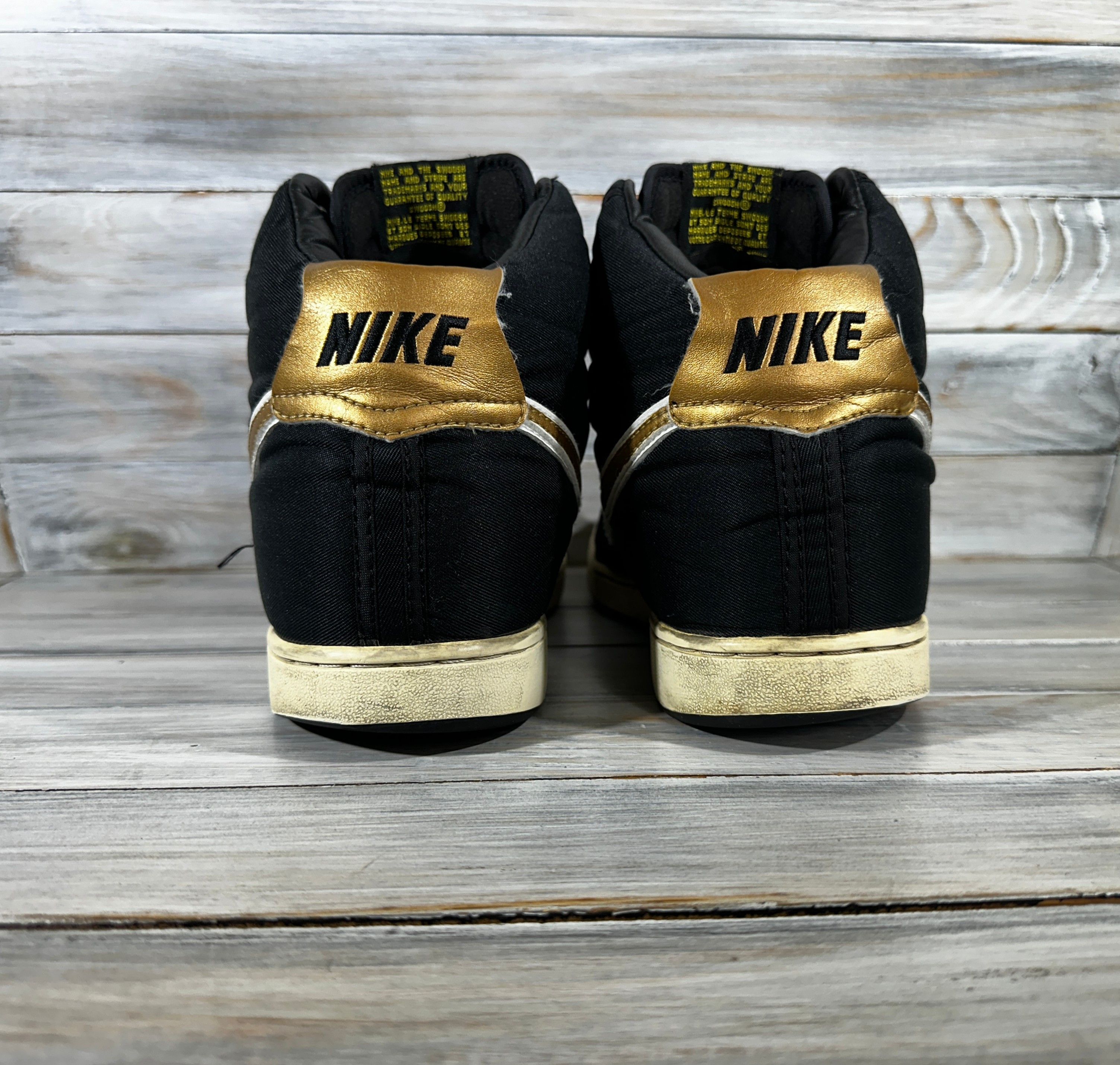 Nike × Vintage Vintage Nike Vandal High Supreme Black Metallic Gold Sneaker Size US 8.5 / EU 41-42 - 19 Thumbnail