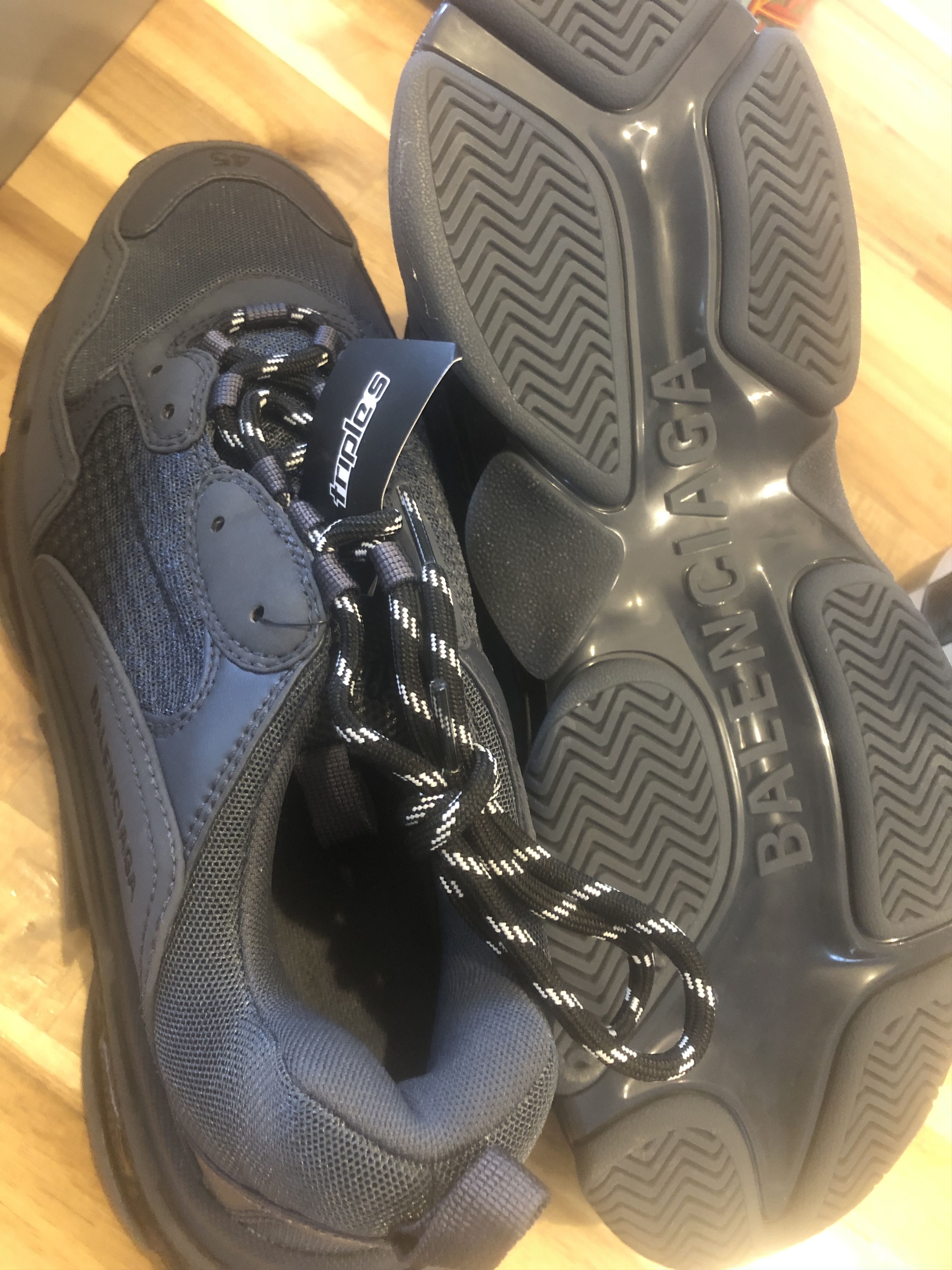 Balenciaga NEW NWT Balenciaga Sneakers TRIPLE S Dark Grey Size US 12 / EU 45 - 5 Thumbnail