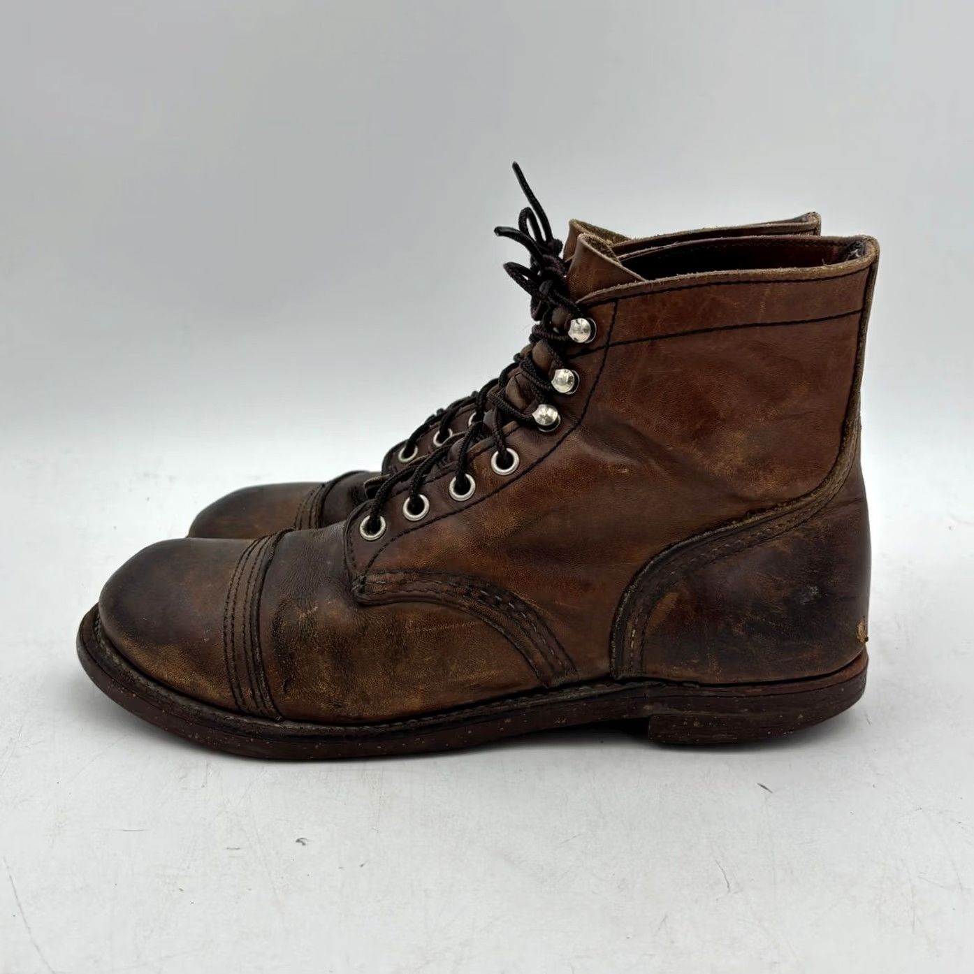 Red Wing Red Wing Work Boots Men's 7.5D Workwear Leather 6 Inch Iron Ranger Combat Brown Size US 8 / EU 41 - 5 Thumbnail