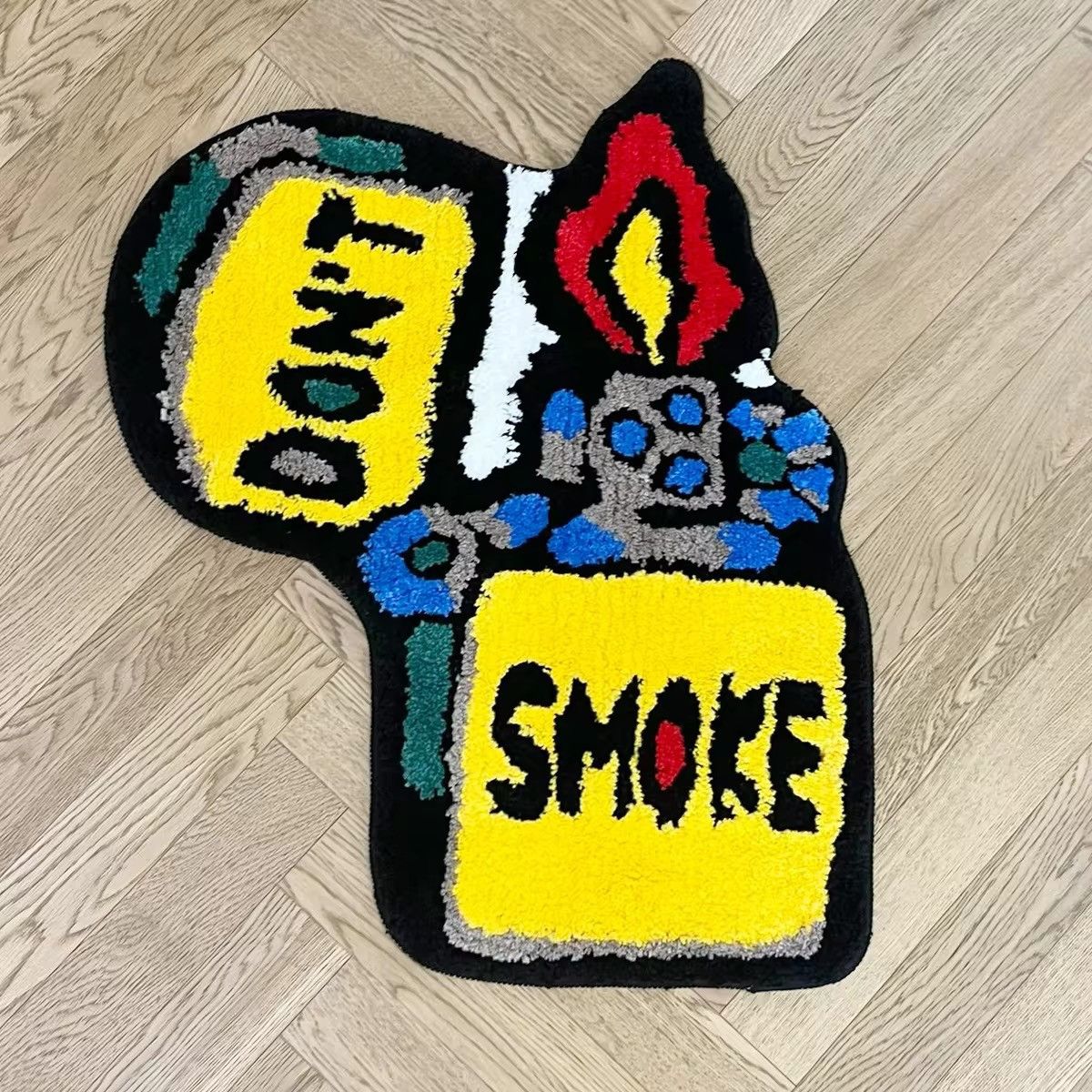 Handmade Yellow Lighter Cartoon Handmade Tufted Rug Carpet Size ONE SIZE - 5 Thumbnail