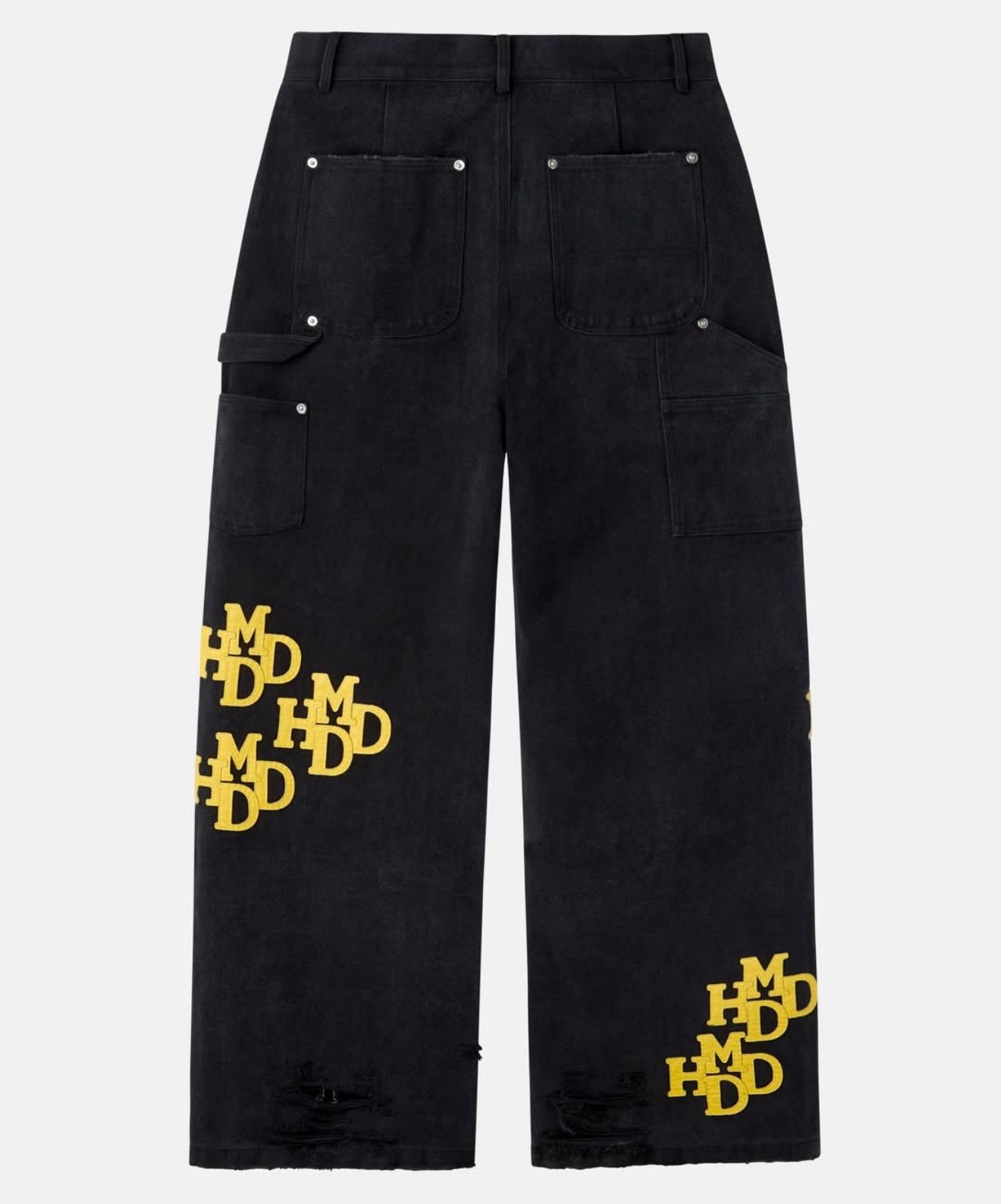 HMDD × The GV Gallery Happy Memories Done Die (HMDD) Black Double Knee Pants (XS) Size US 28 / EU 44 - 2 Thumbnail