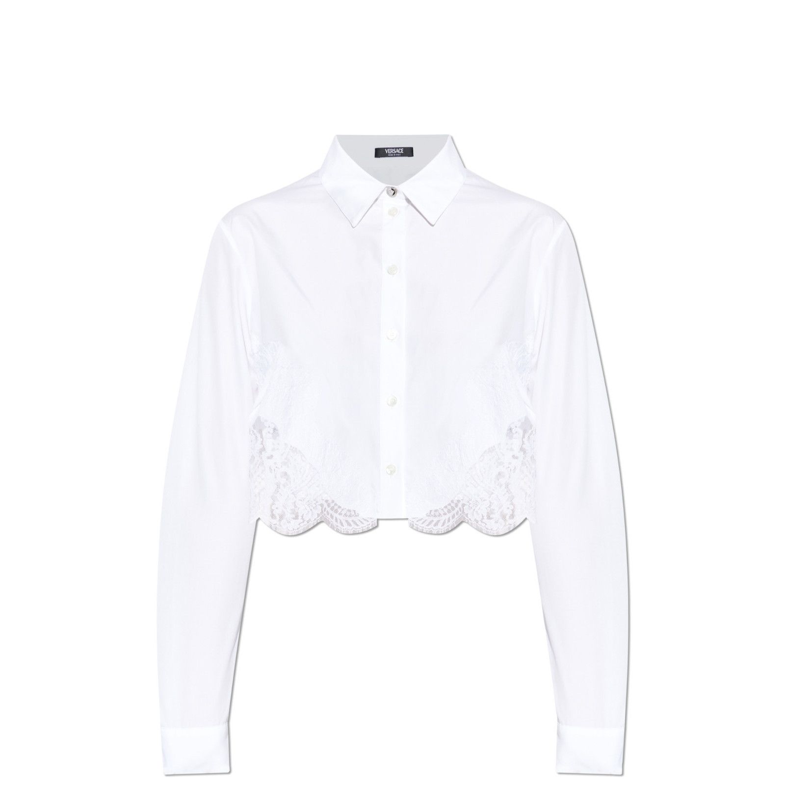 Versace VERSACE White Cotton Shirt With Lace Inserts New And Authent Size S / US 4 / IT 40 - 1 Preview