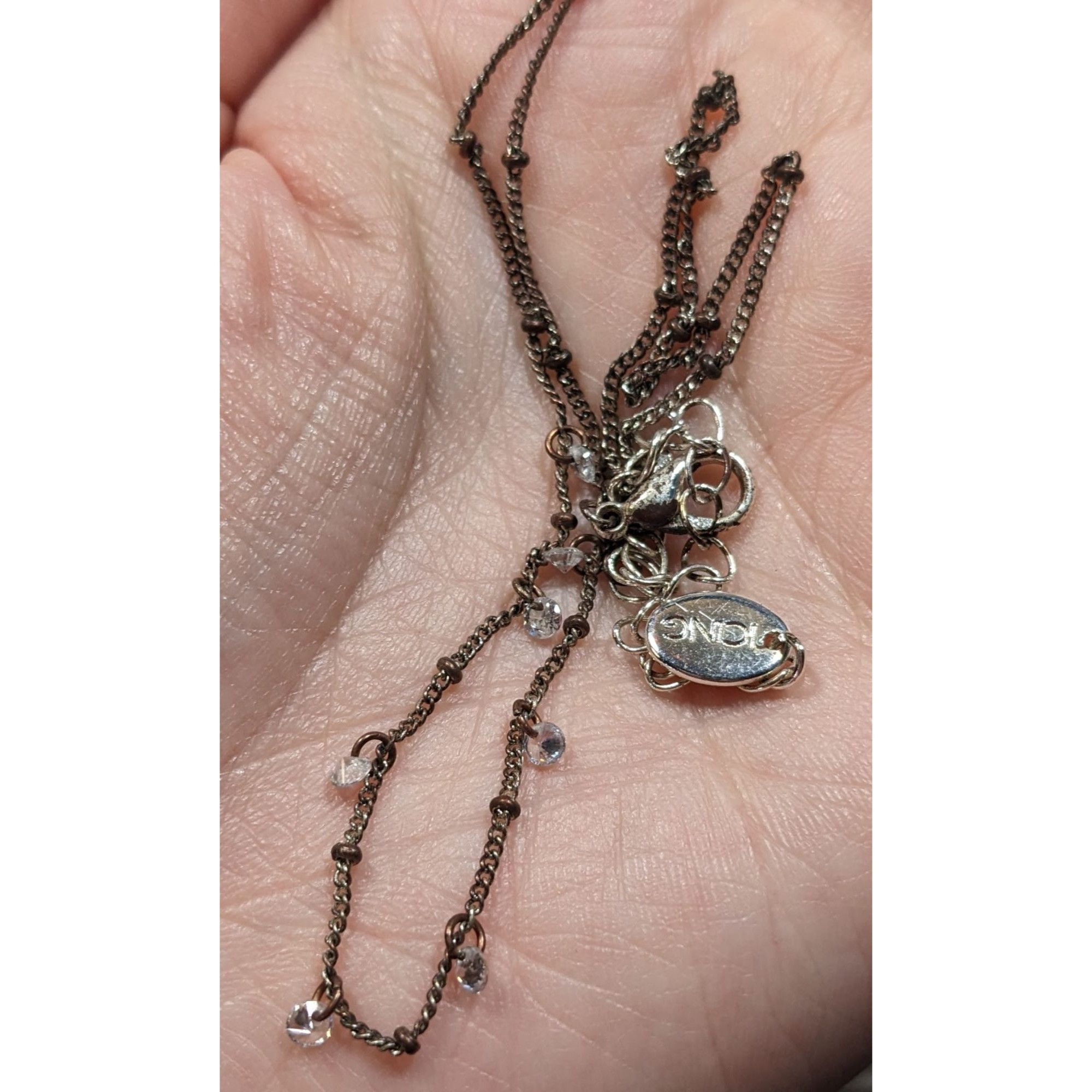 Other Icing Minimalist Sparkly Gemmed Silver Tone Necklace Size ONE SIZE - 4 Thumbnail