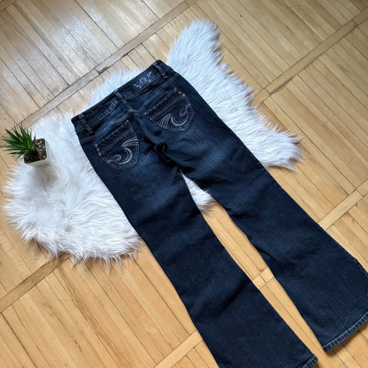 If Six Was Nine 📌 Vintage Y2K Washed Flared Low Rise LGB Jeans Size 32" / US 10 / IT 46 - 6 Thumbnail