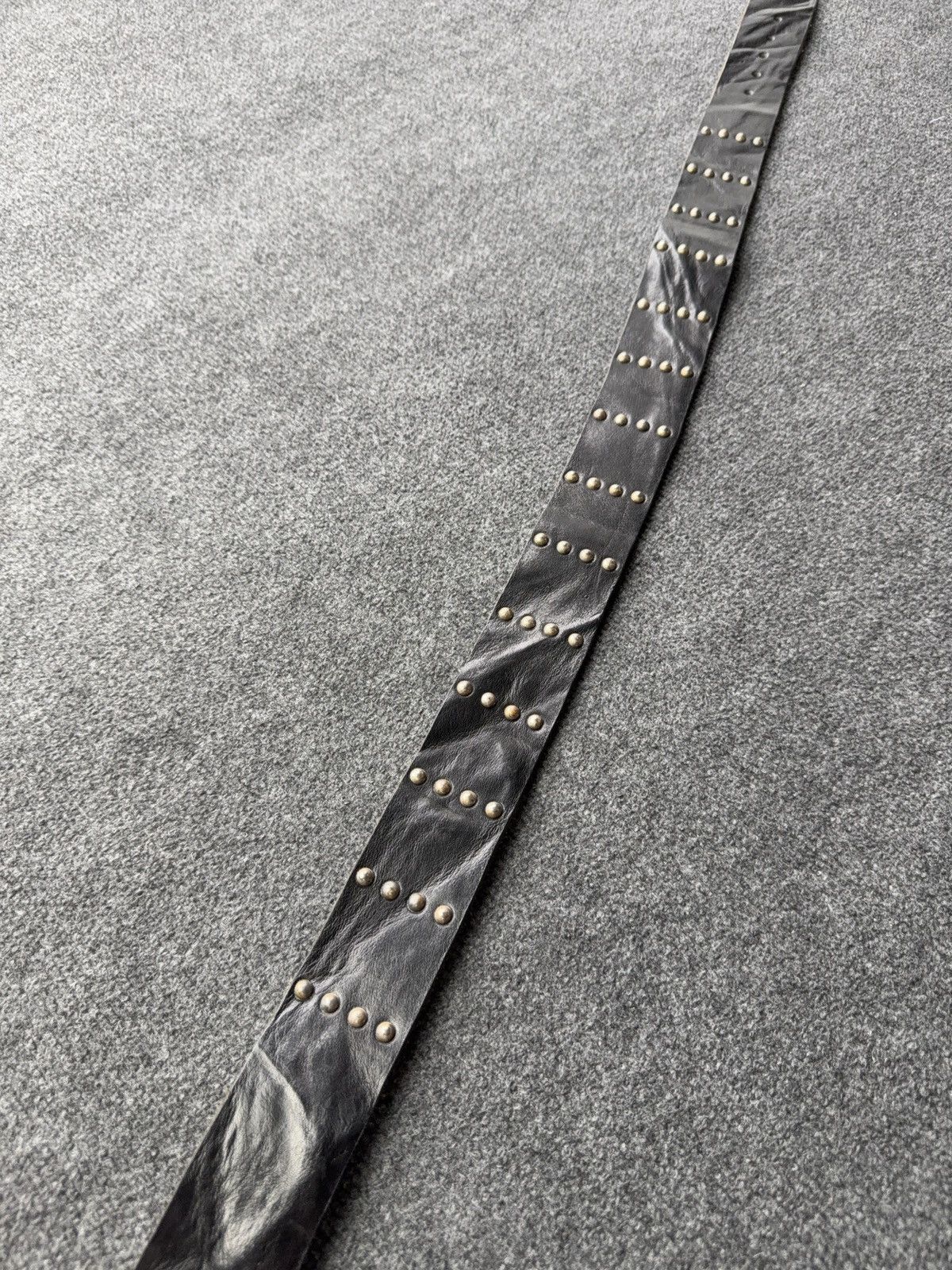 Japanese Brand Vintage Avant Garde Studded Leather Belt Punk Grunge Y2K Size ONE SIZE - 8 Thumbnail