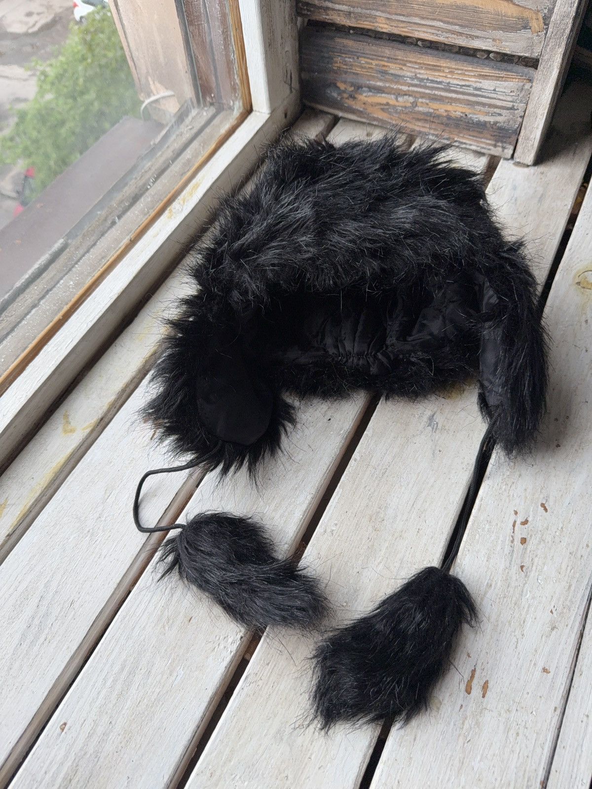 Japanese Brand Y2K Vintage Avant Garde Hat Ushanka Fur Streetwear Style Alt Size ONE SIZE - 2 Thumbnail