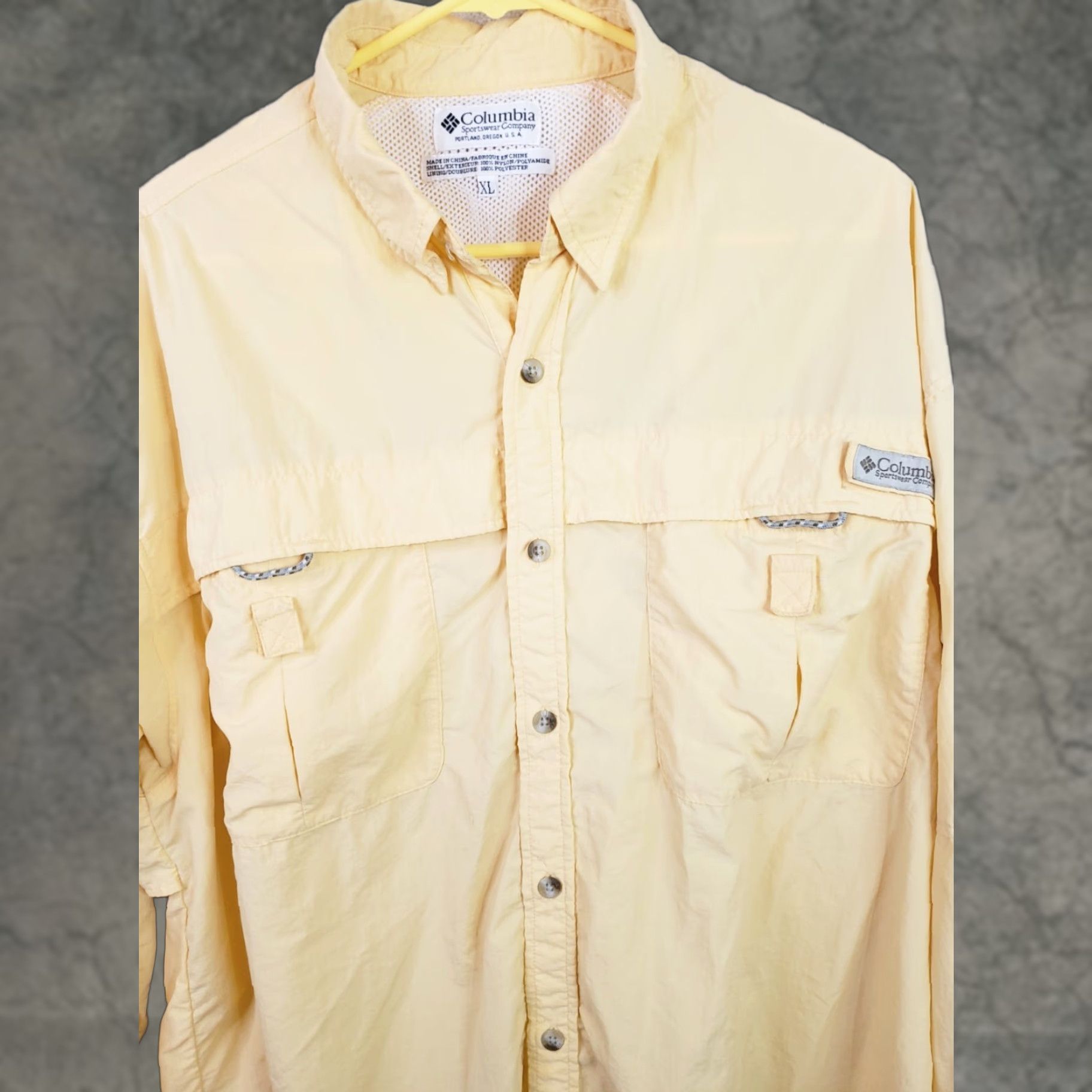 Vintage Columbia PFG Shirt Mens XL Yellow Button-Up Omni Shade Fishing Long Sleeve Size US XL / EU 56 / 4 - 1 Thumbnail