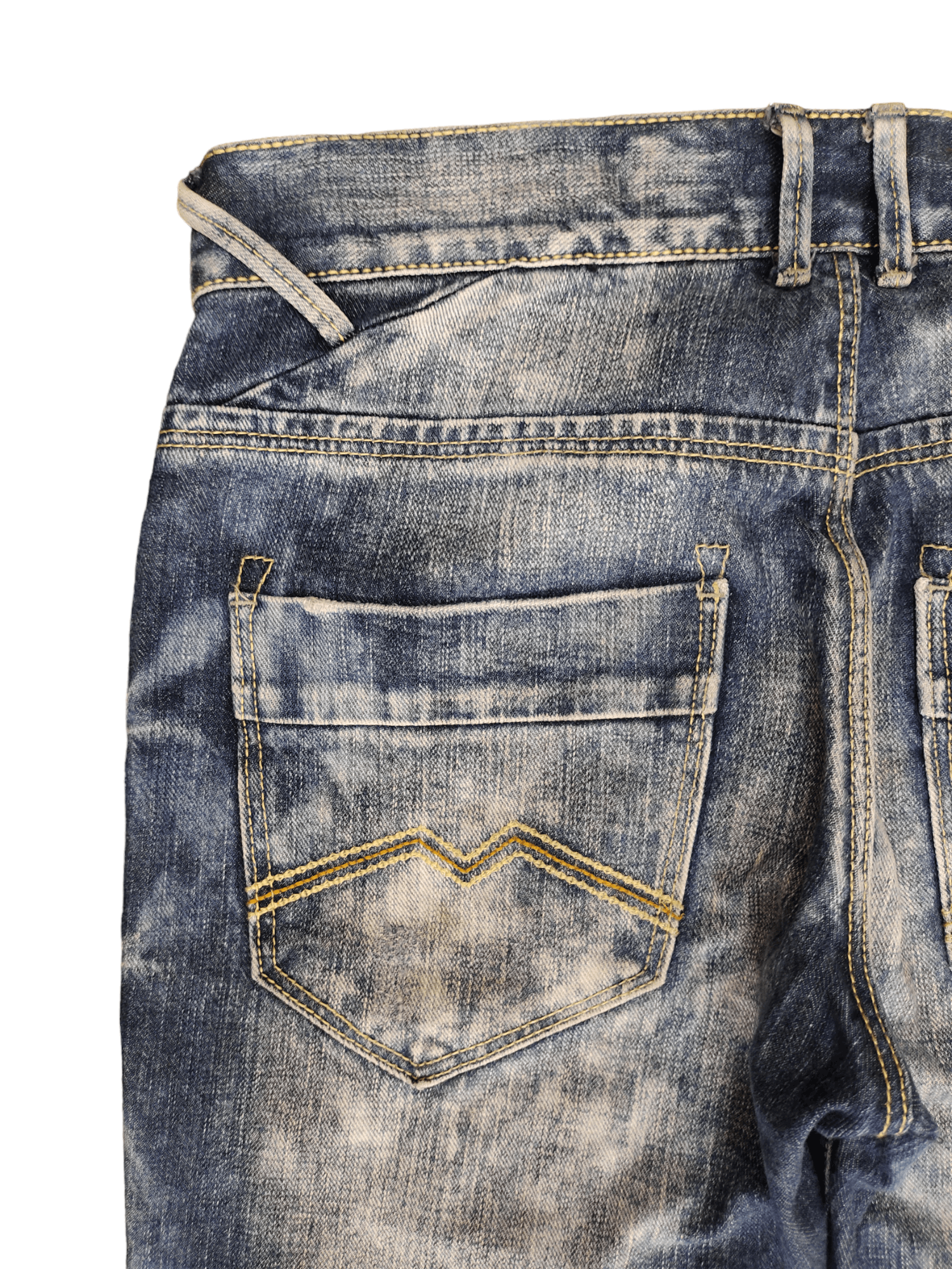 GOSTAR DE FUGA Vintage Y2k Mustang Clawmark Faded Denim Pants Size US 31 - 13 Thumbnail