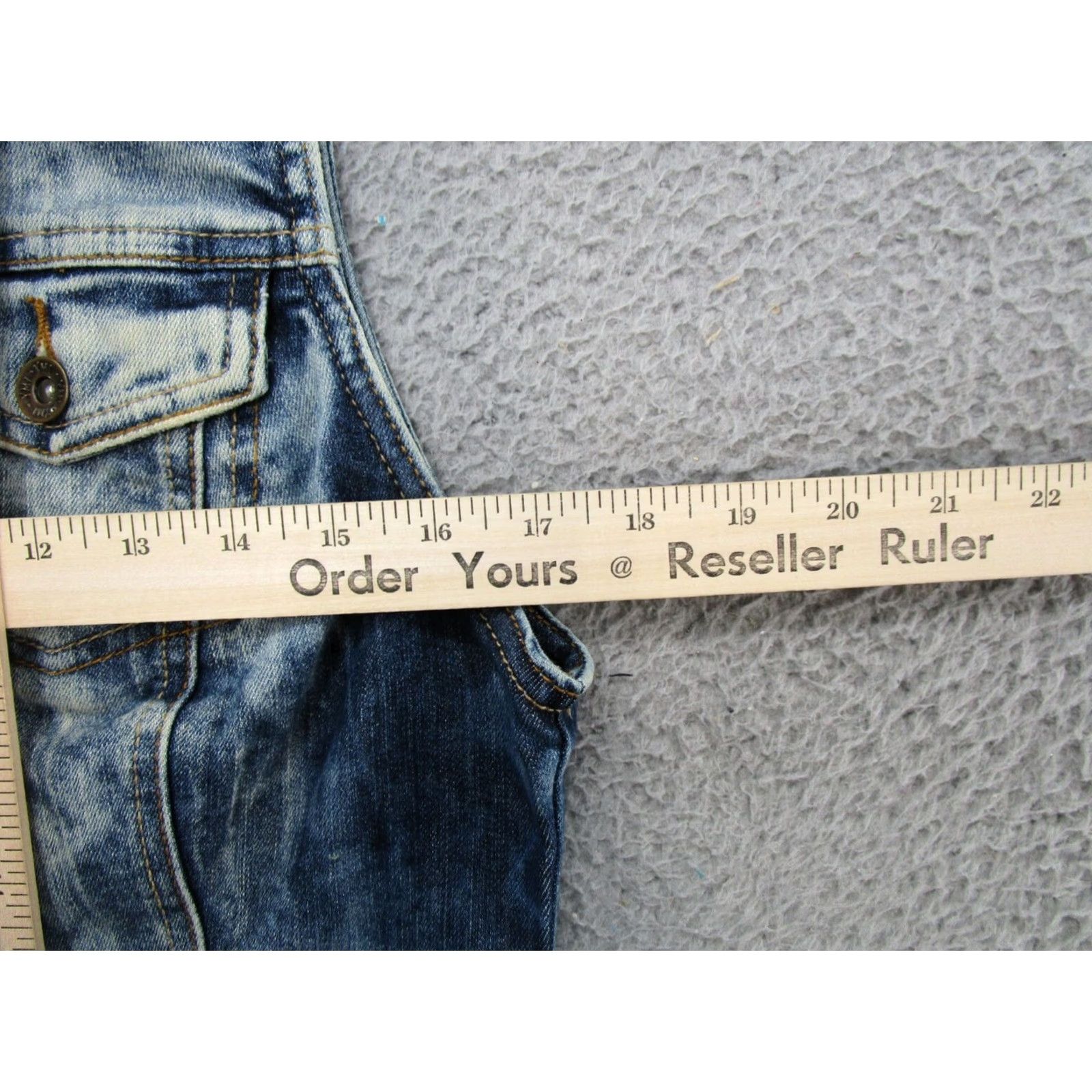 Denime YMI Denim Vest Women's Blue Jean Sleeveless Acid Wash Biker Trucker Junior SZ L Denim Vest Dressy Casual Womens 80s 90s style Size 36" / US 14 / IT 50 - 5 Thumbnail