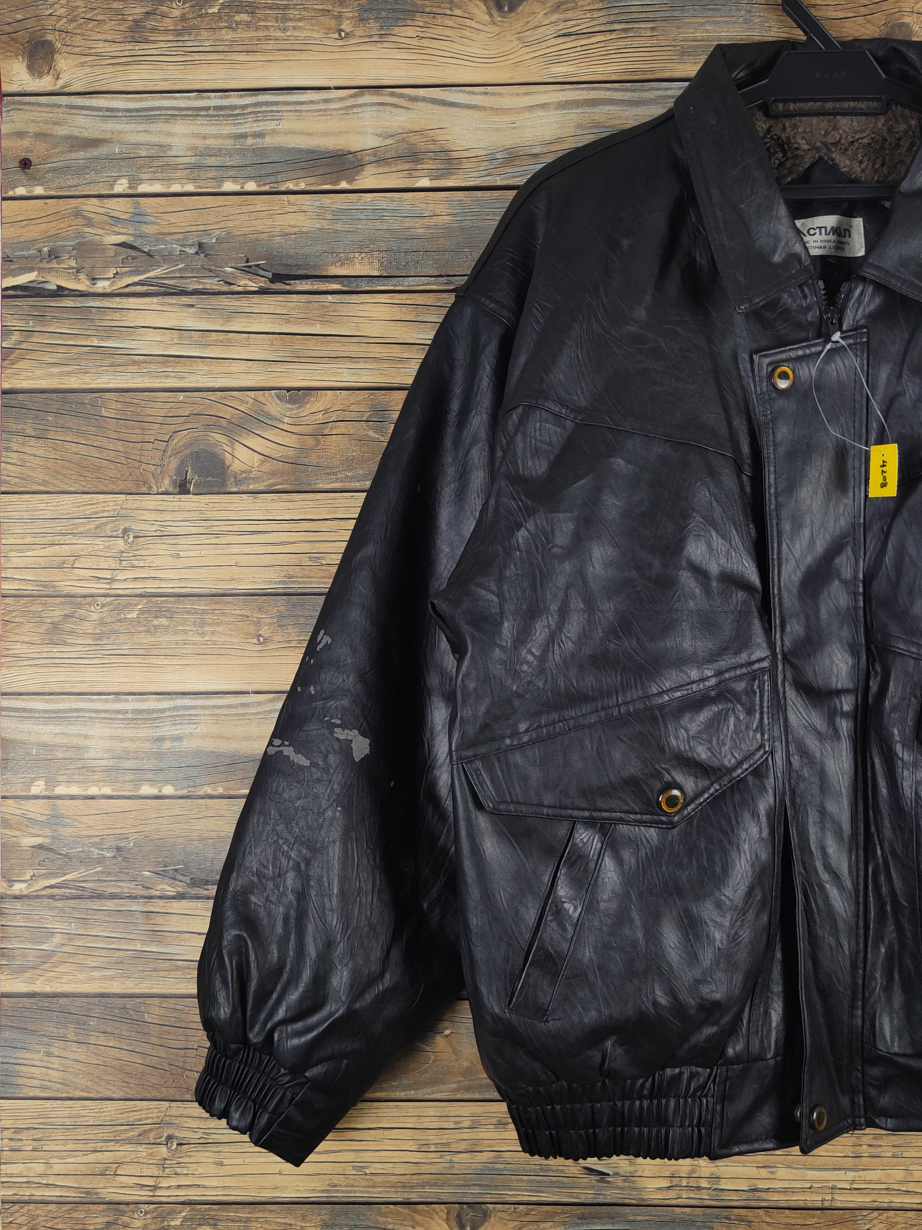 Genuine Leather Actiman Black vintage Leather Jackets #W1118 Size US L / EU 52-54 / 3 - 4 Thumbnail