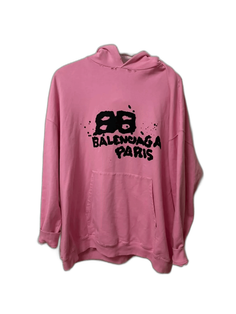 Balenciaga Balenciaga Pink Splash Logo Hoodie Size US S / EU 44-46 / 1 - 1 Thumbnail