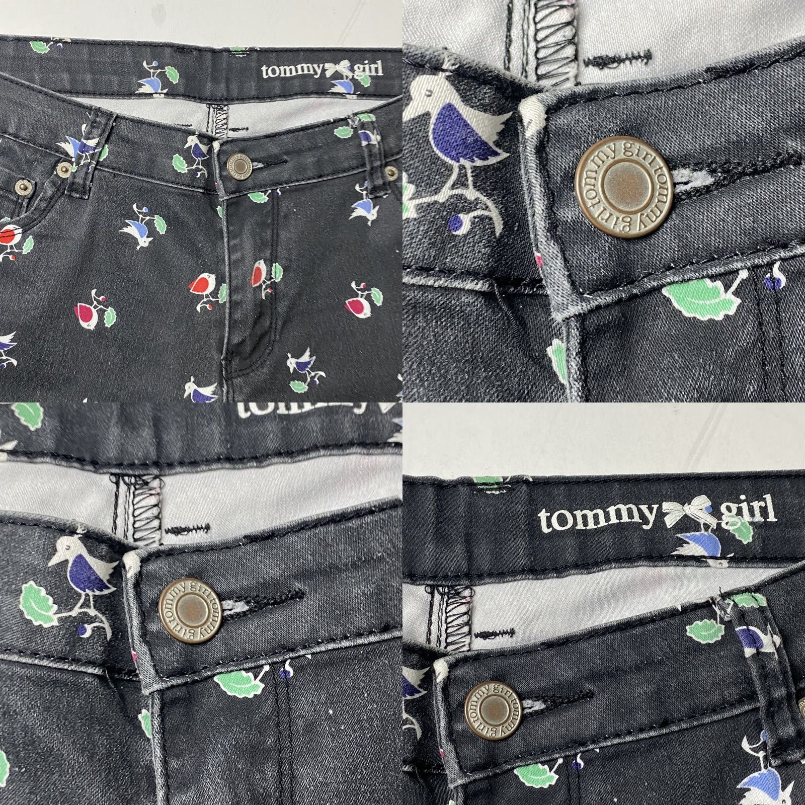 Tommy Hilfiger VINTAGE Tommy Hilfiger Jeans Bird Print Women’s 15 Jeans 90s Birds Black Straight Womens Size 36" / US 14 / IT 50 - 10 Thumbnail