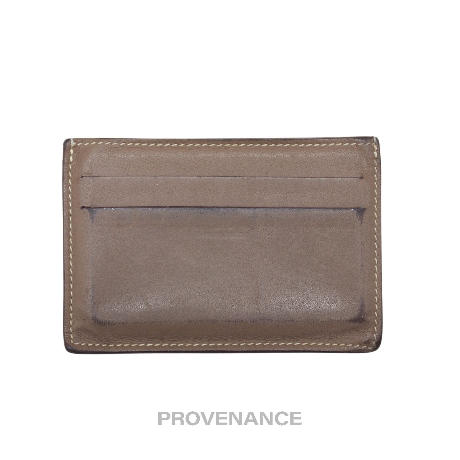 Hermes 🔴 Hermes Citizen Twill Card Wallet - Etoupe Swift Leather Size ONE SIZE - 2 Thumbnail