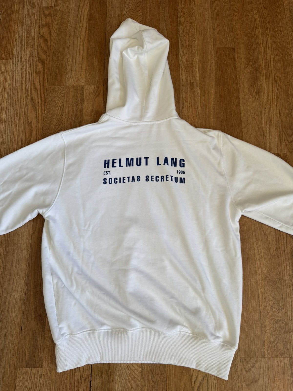 Helmut Lang Helmut Lang White Societas Hoodie Size US L / EU 52-54 / 3 - 2 Thumbnail