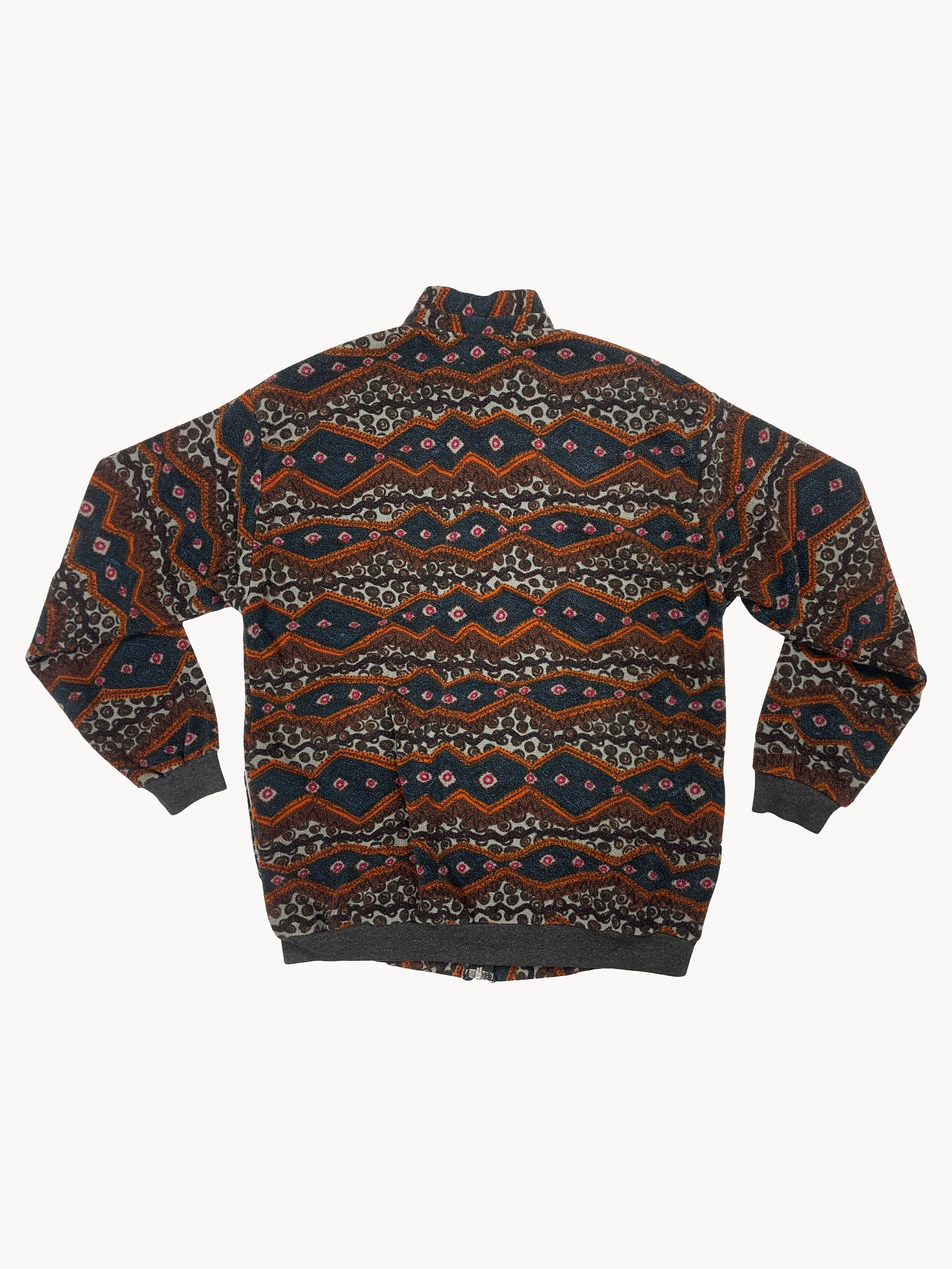 Vintage Vintage 90s Lemon Line Aztec Geometric Zip Fleece Jacket L Size US L / EU 52-54 / 3 - 2 Thumbnail