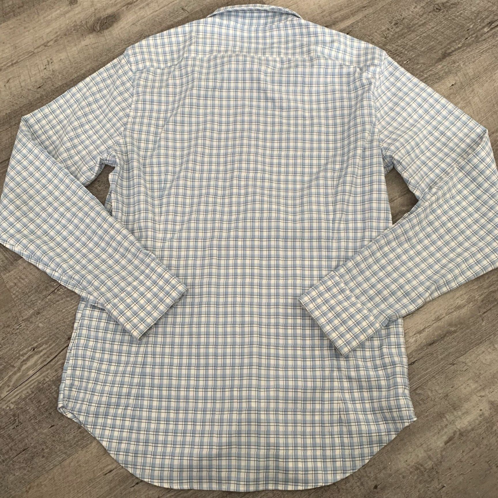 Bonobos Bonobos Shirt Mens Medium Blue Plaid Slim Fit Nylon Blend Performance Shirt Size US M / EU 48-50 / 2 - 5 Thumbnail