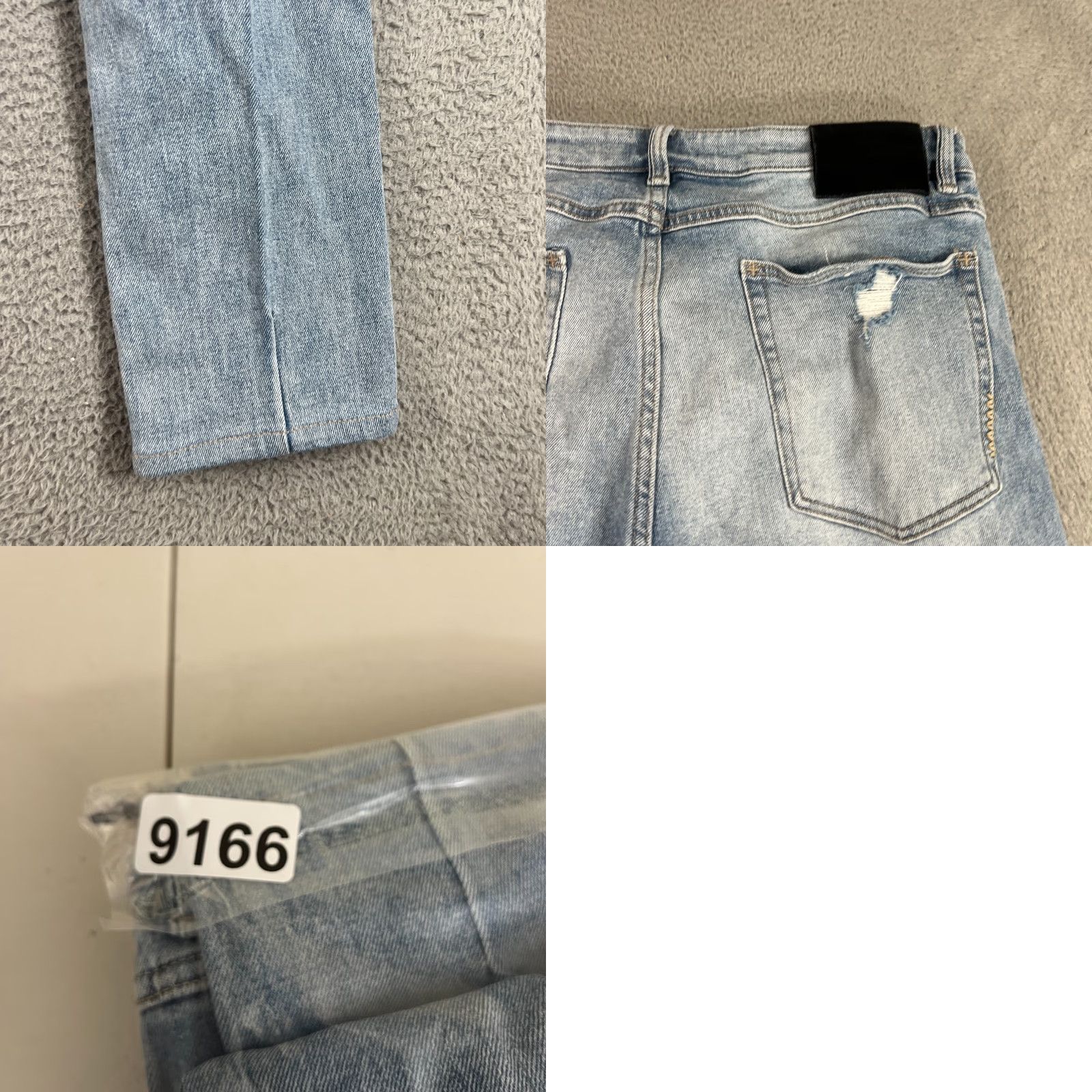 Vintage NEUW Jeans Mens 34 Slim Skinny Light Wash Distressed Hemmed Denim Blue Regular Inseam 28 Jeans Mens Size US 34 / EU 50 - 10 Thumbnail