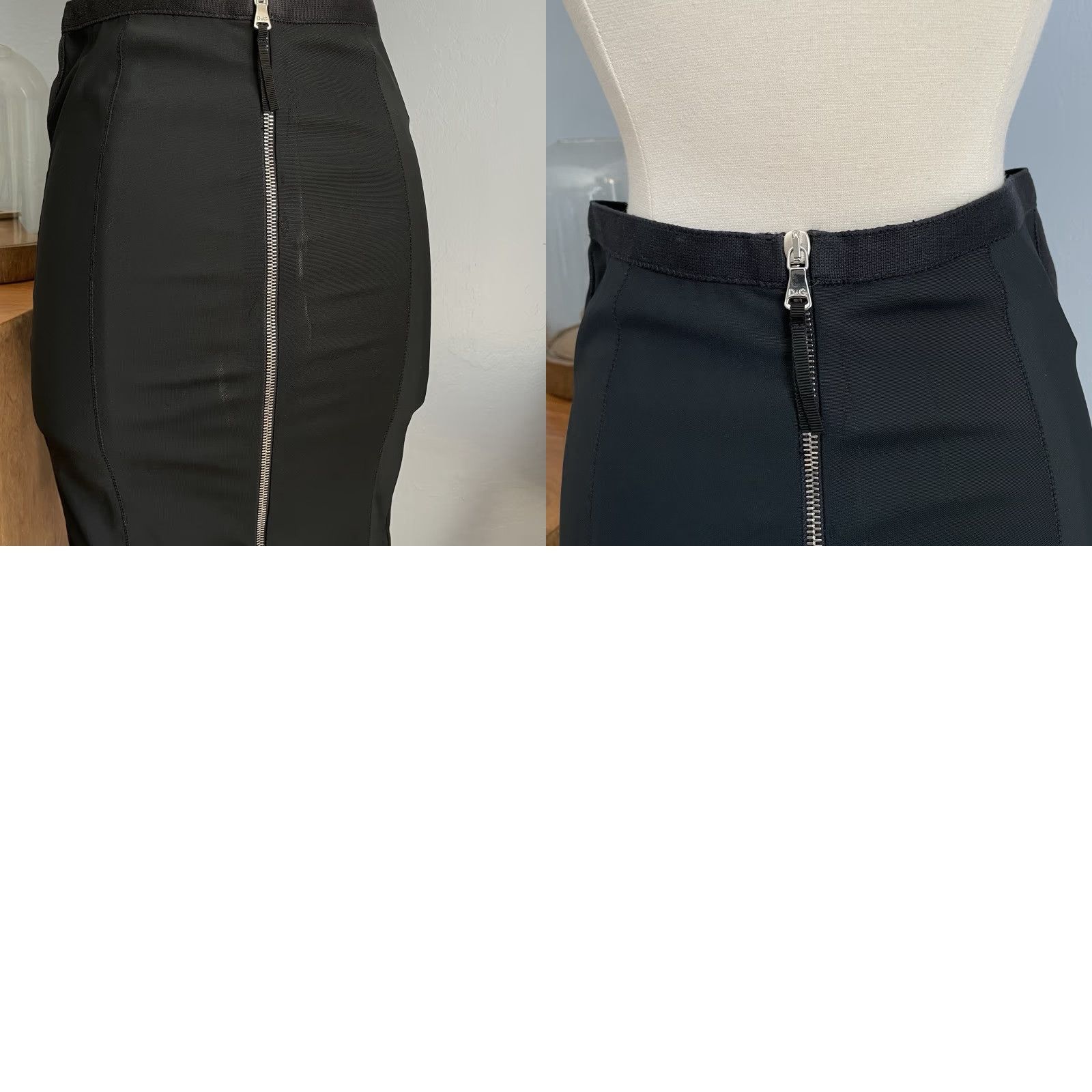 Dolce & Gabbana VINTAGE Dolce&Gabbana Grey Black Ruched Top Skirt Set 2 Piece Women Size S 38/40 Bodycon Y2K Size S / US 4 / IT 40 - 9 Thumbnail