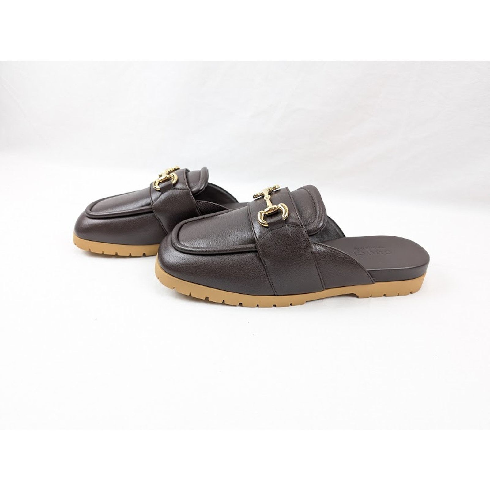 Gucci o1rshd1 Horsebit Open Back Loafers in Brown Size US 10 / EU 43 - 15 Thumbnail