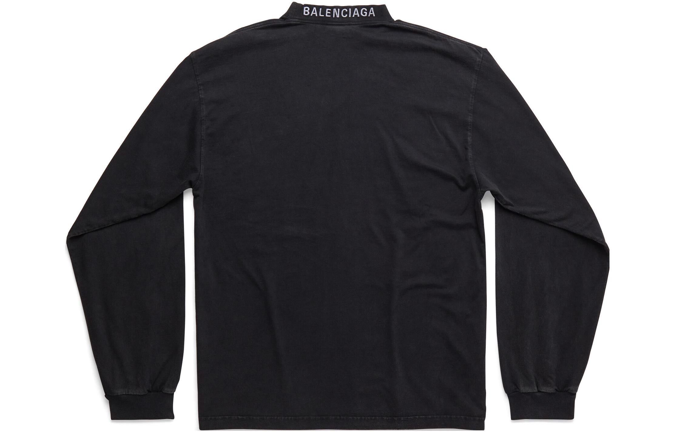 Balenciaga o1s1rm0925 I Love Long Sleeve T-Shirt Medium Fit in Black Size US M / EU 48-50 / 2 - 2 Thumbnail