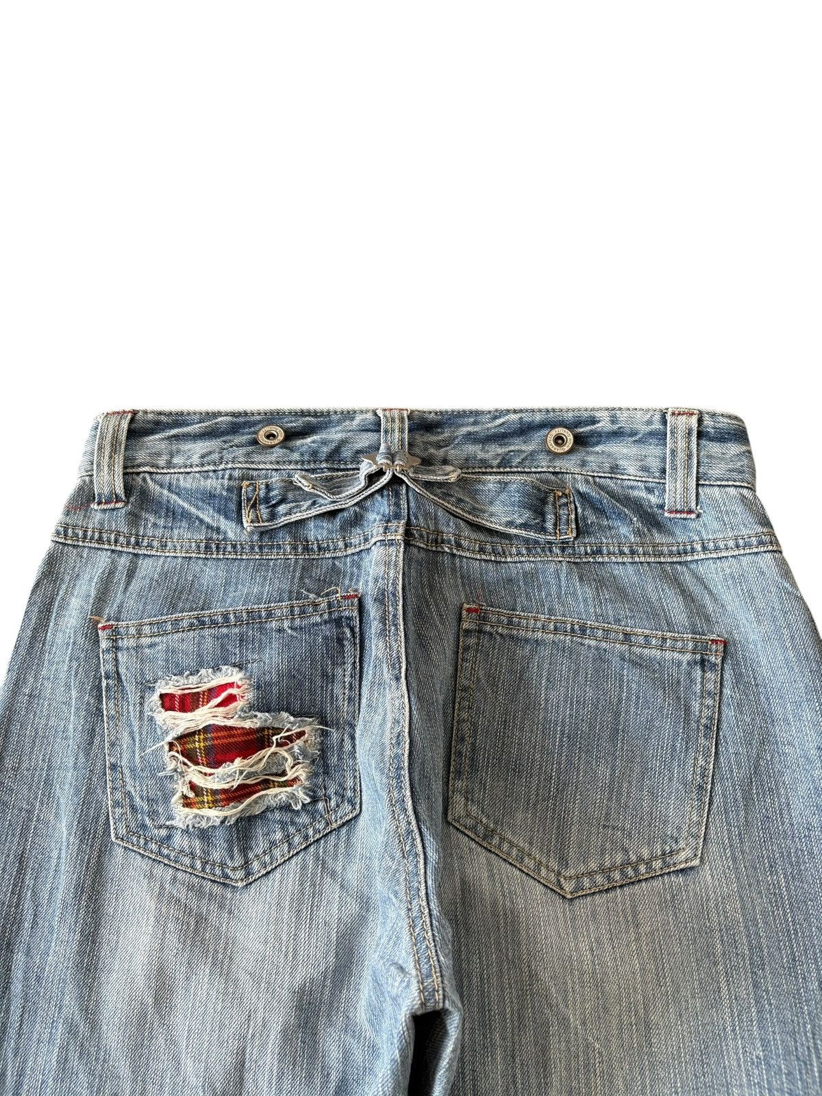 Kapital Vintage Japanese Brand Buckle Back Suspenders Loose Jeans Size 31" - 4 Thumbnail