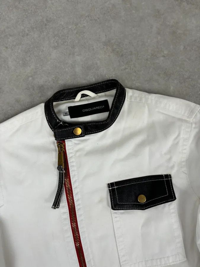 Dsquared2 SS2008 Dsquared2 White Asymmetrical Nylon Contrast Stitch Jacket Size US M / EU 48-50 / 2 - 4 Thumbnail