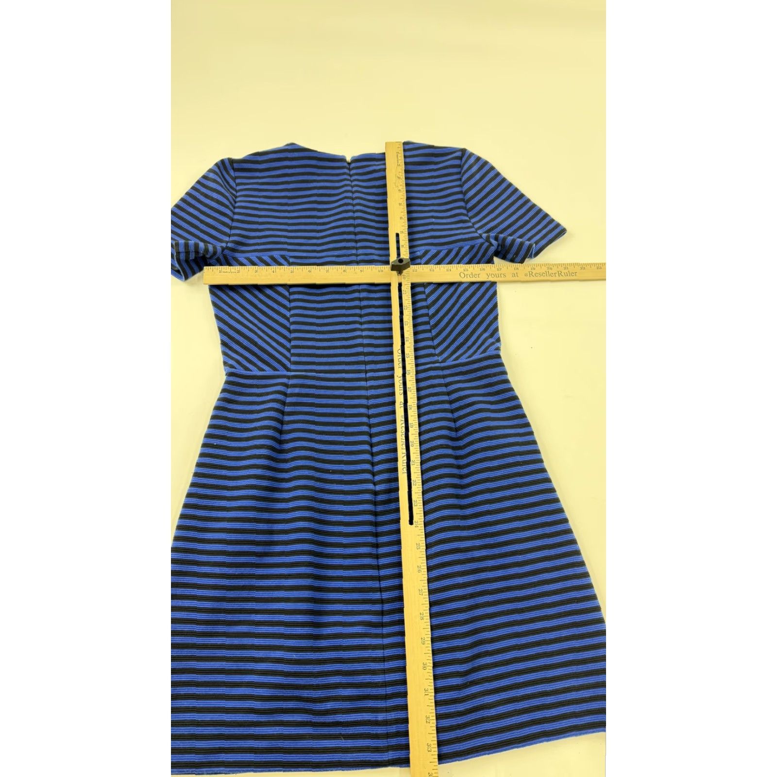 Madewell Madewell Dress Womens 8 Blue Black Striped Short Sleeve Knit Fit & Flare Size 30" / US 8 / IT 44 - 6 Thumbnail