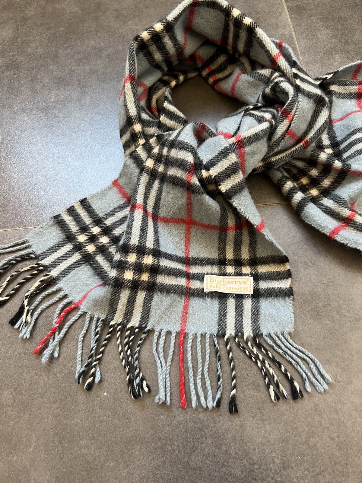 Burberry Rare Baby Cashmere Blue Burberry nova check scarf muffler Size ONE SIZE - 2 Thumbnail