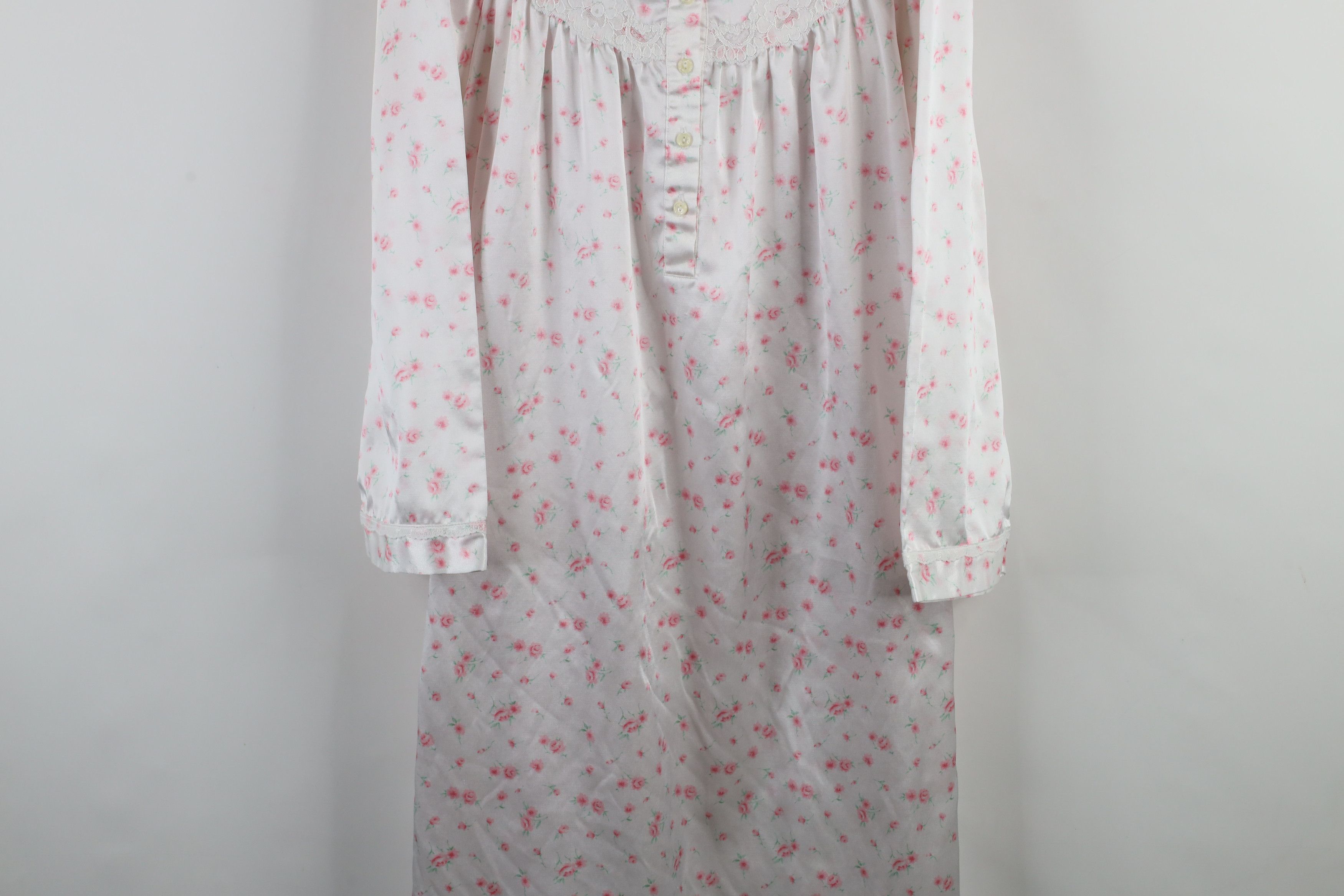 Vintage Vintage 90s Miss Elaine Lace Flower Night Gown Sleep Size M / US 6-8 / IT 42-44 - 3 Thumbnail