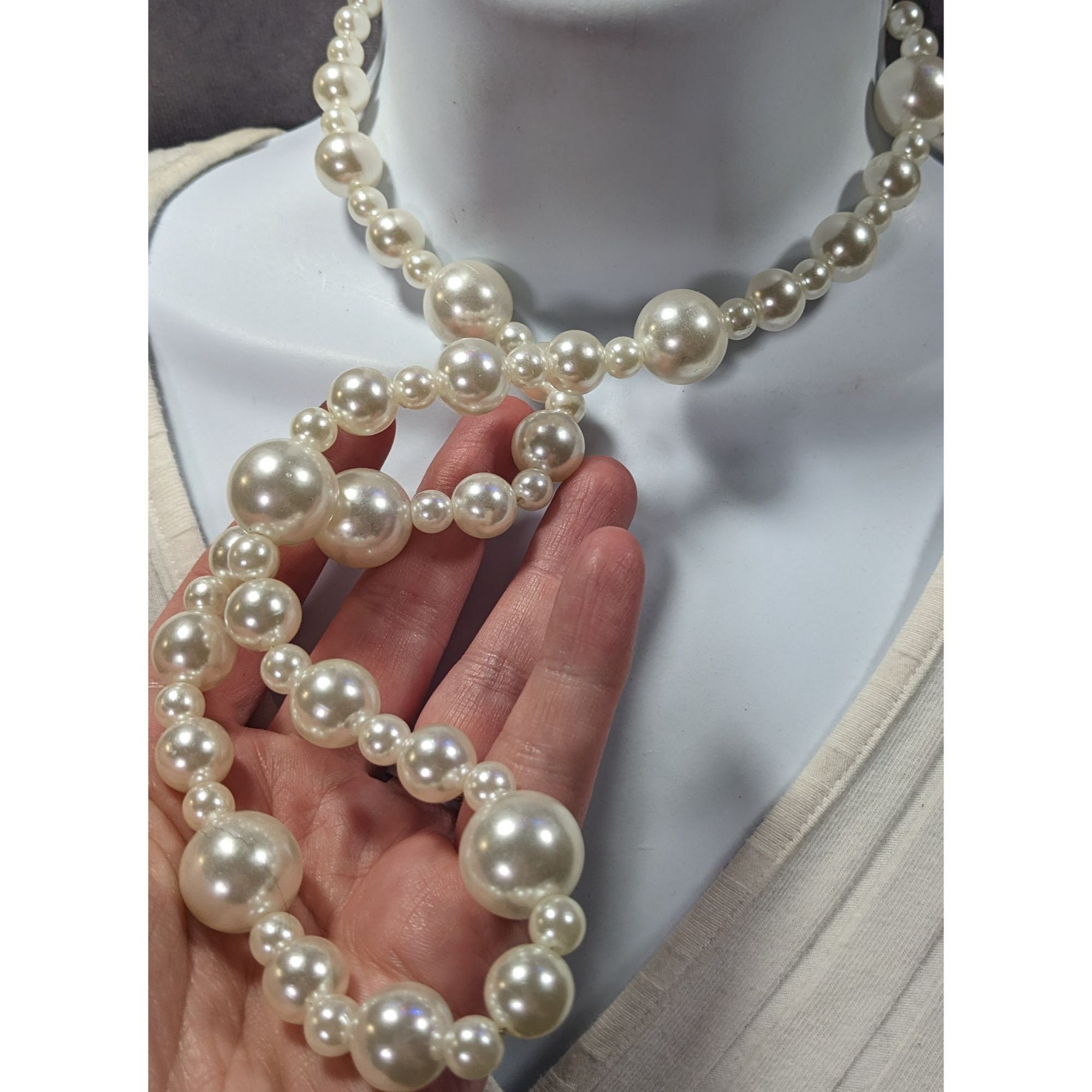 Other Chunky 80s Glam Style Faux Pearl Necklace Size ONE SIZE - 2 Thumbnail