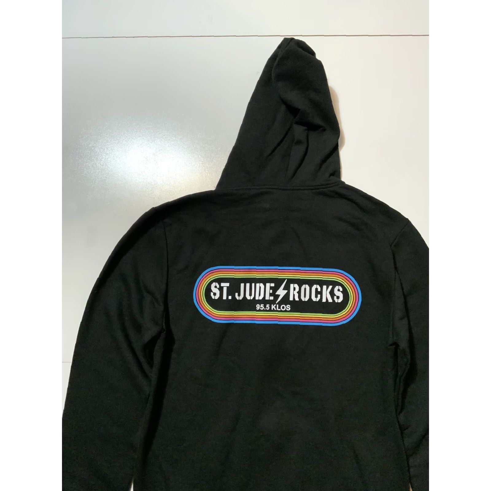 Vintage KLOS 95.5 FM Los Angeles Radio Station St. Jude Rocks Black Zip Fleece Hoodie SM Size US S / EU 44-46 / 1 - 4 Thumbnail