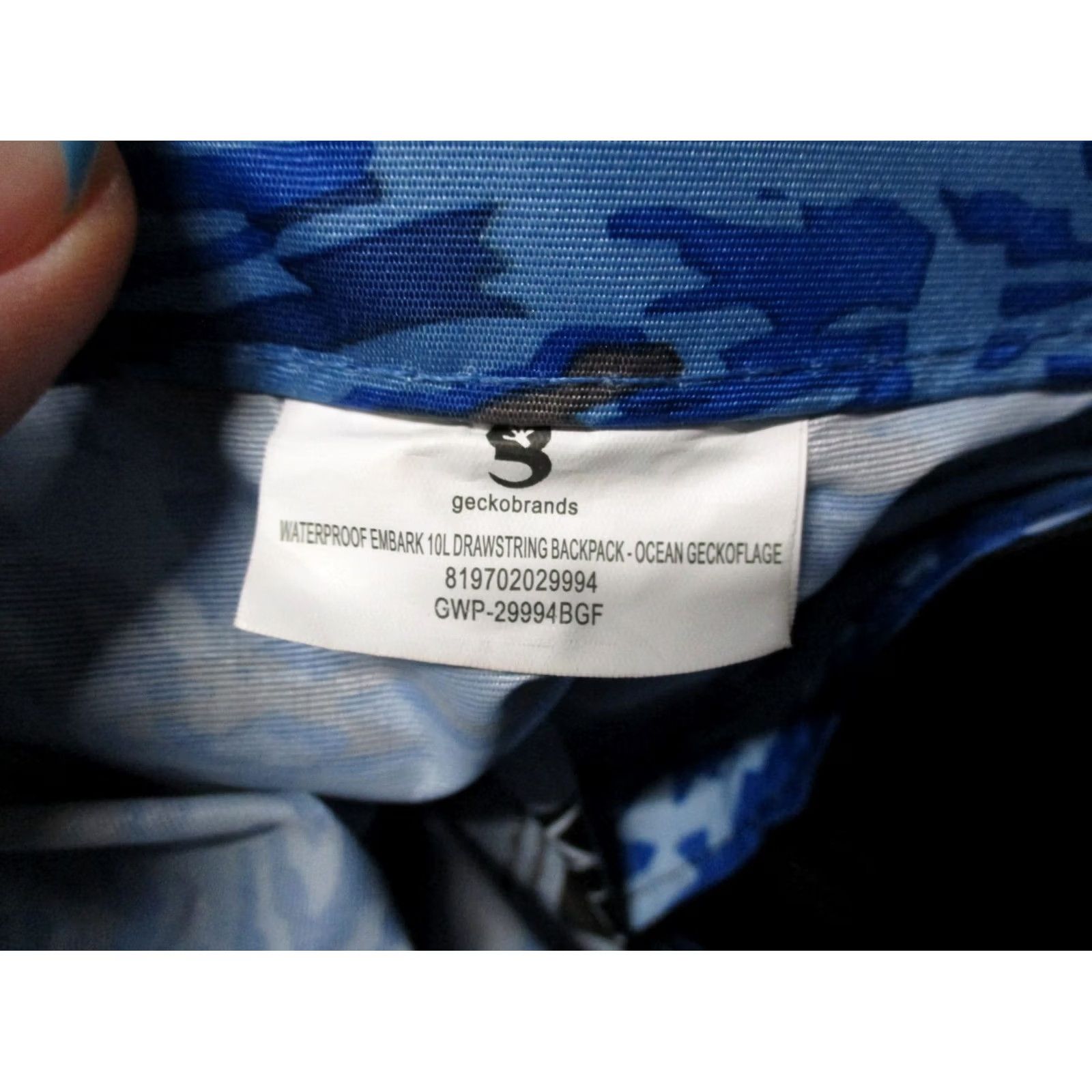 Vintage Geckobrands Waterproof Bag Embark Dry 10L Roll Top Buckle Drawstring Backpack Unisex Medium Camouflage Blue Nylon Backpack Mens Womens Size US M / EU 48-50 / 2 - 6 Thumbnail