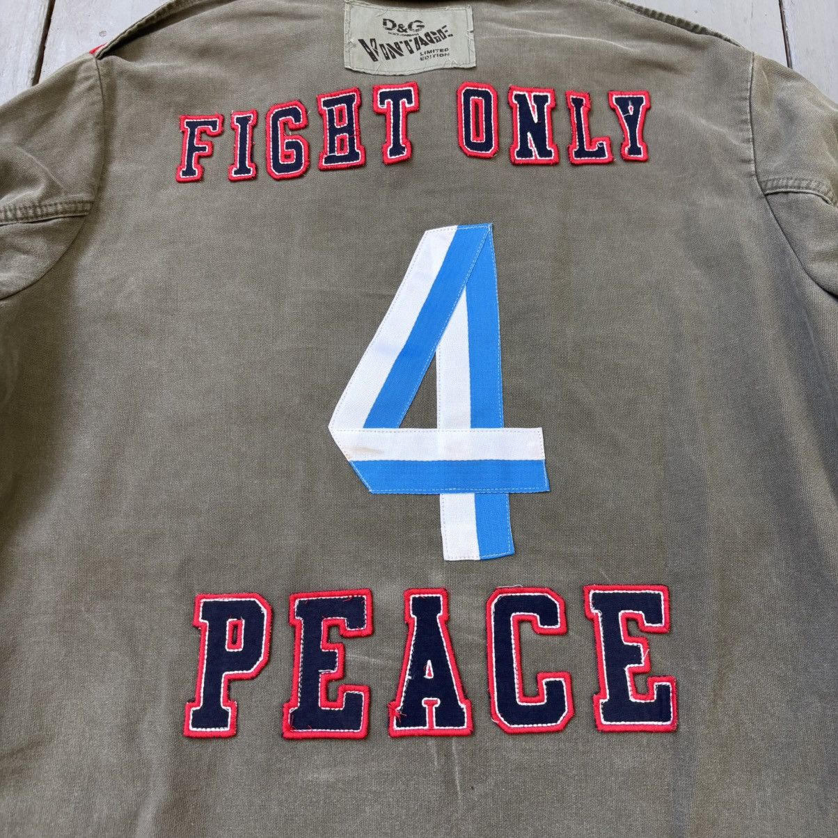 Dolce & Gabbana Vintage “Fight Only 4 Peace” Military Jacket Size US M / EU 48-50 / 2 - 4 Thumbnail