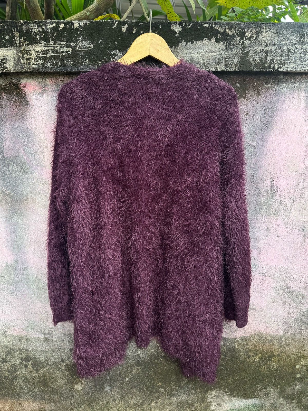 Beauty Beast × Hysteric Glamour × Japanese Brand Mohair Fuzzy Cardigan Knitted Katies Japanese Dark Purple Size US L / EU 52-54 / 3 - 4 Thumbnail