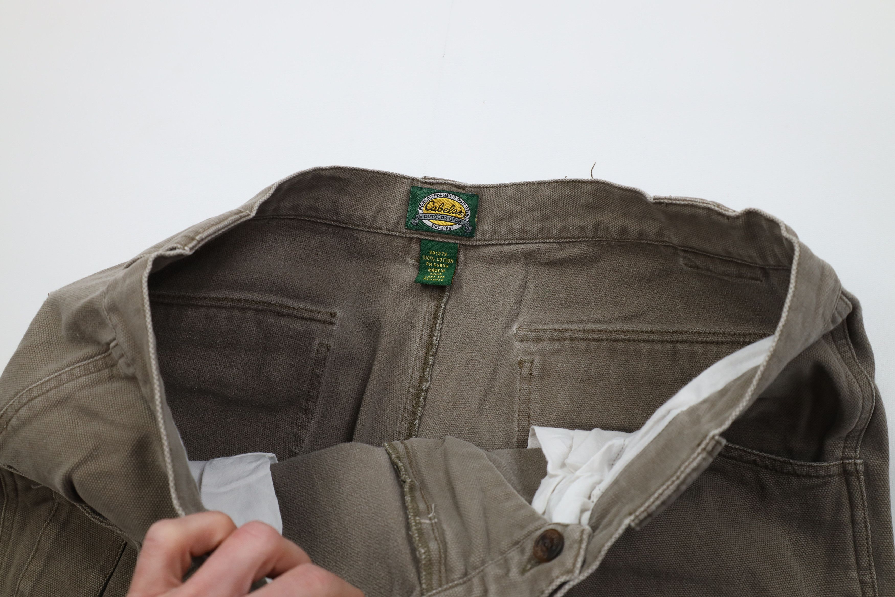 Cabelas Vintage 90s Cabelas Heavy Canvas Wide Leg Cargo Pants Brown Size US 38 / EU 54 - 8 Thumbnail