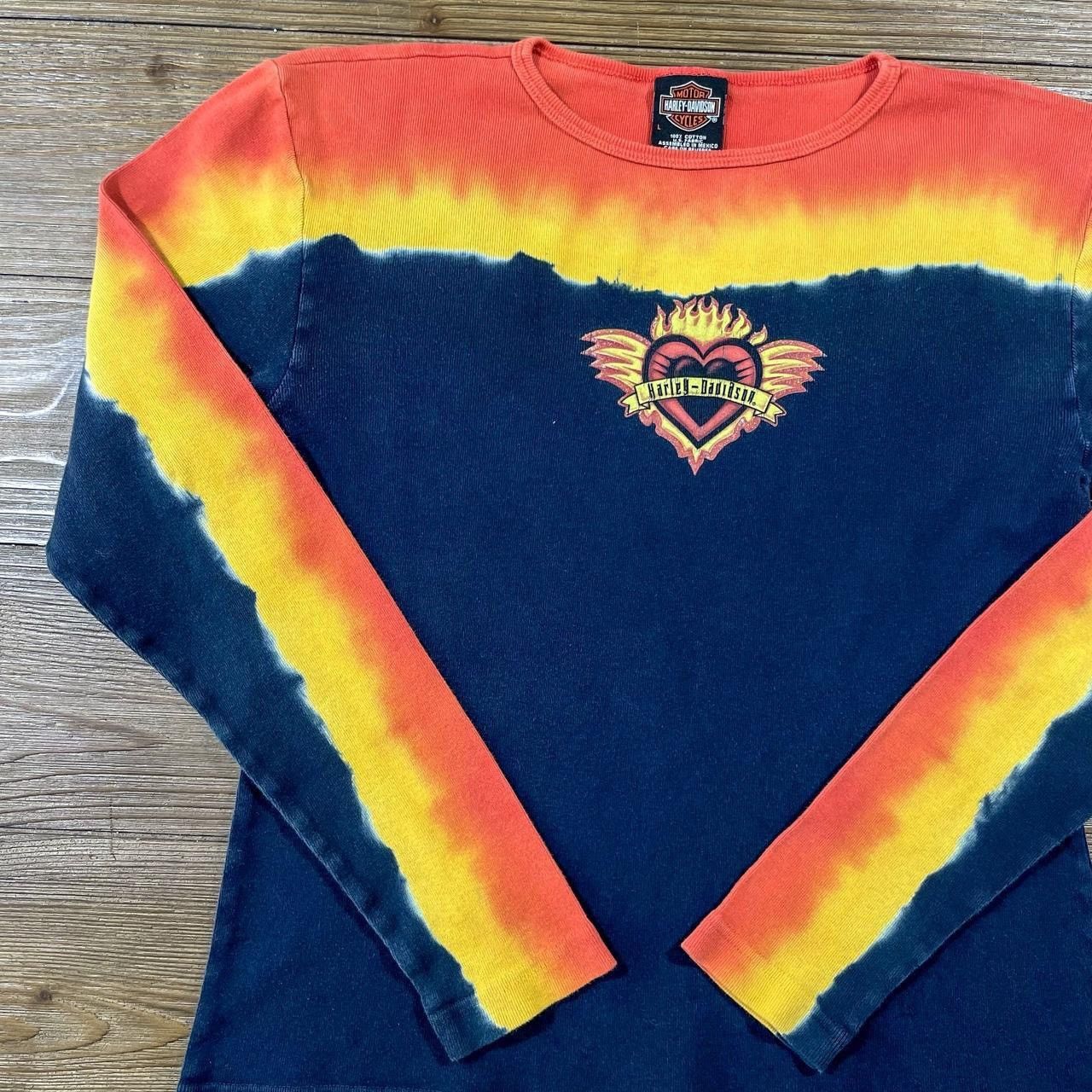 Harley Davidson × Vintage Vintage Y2K Vibrant Harley Davidson Long Sleeve Heart Shirt Size L / US 10 / IT 46 - 3 Thumbnail