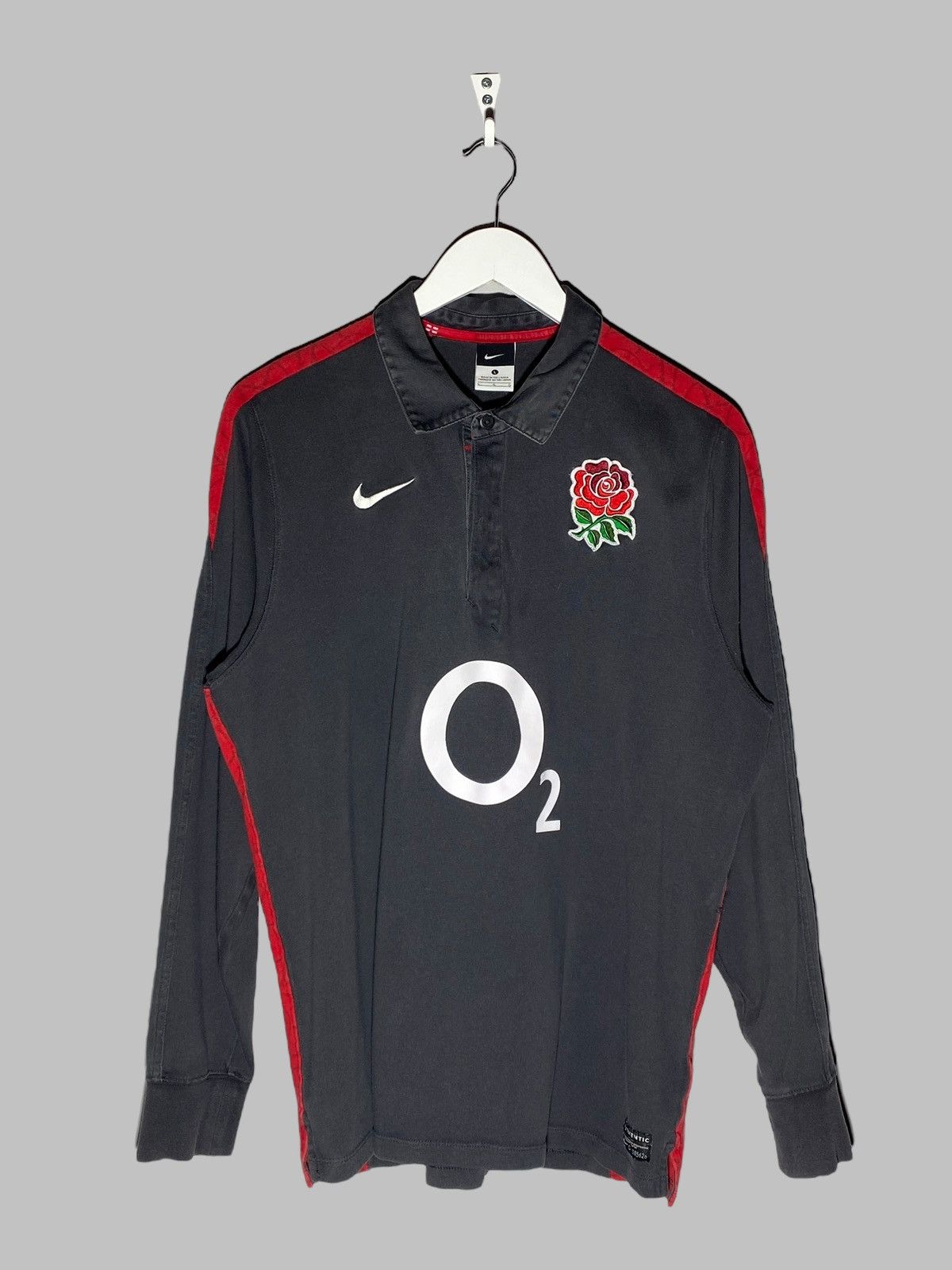 Nike 🔥 NIKE 00s NIKE ENGLAND RUGBY LONG SLEEVE SHIRT POLO STYLE Size US L / EU 52-54 / 3 - 1 Thumbnail
