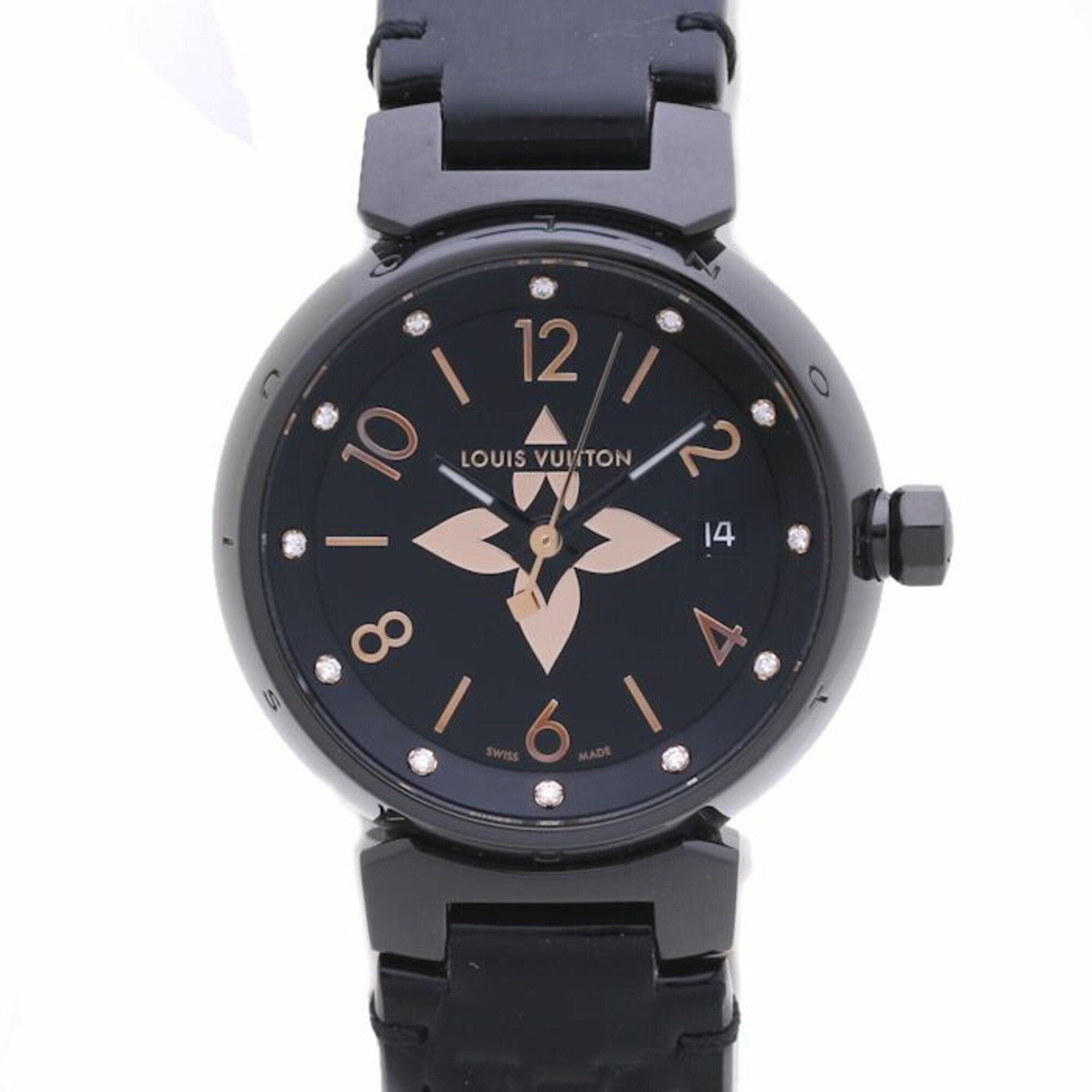 image of Louis Vuitton Tambour All Black Pmqa047Z Women's 38403 Watch