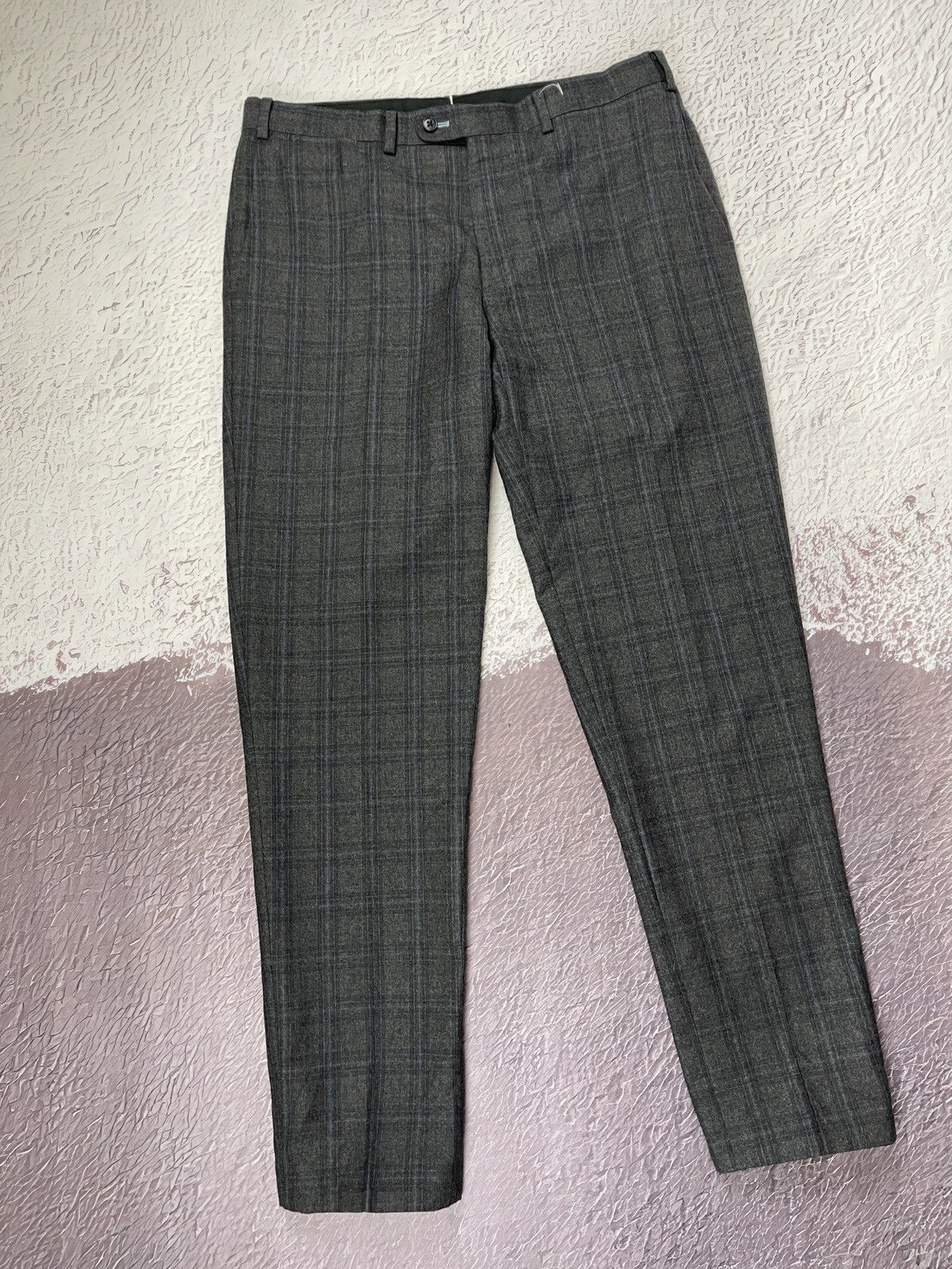 Suitsupply Suitsupply Lazio wool checkered grey pants trousers Size 40R - 3 Thumbnail