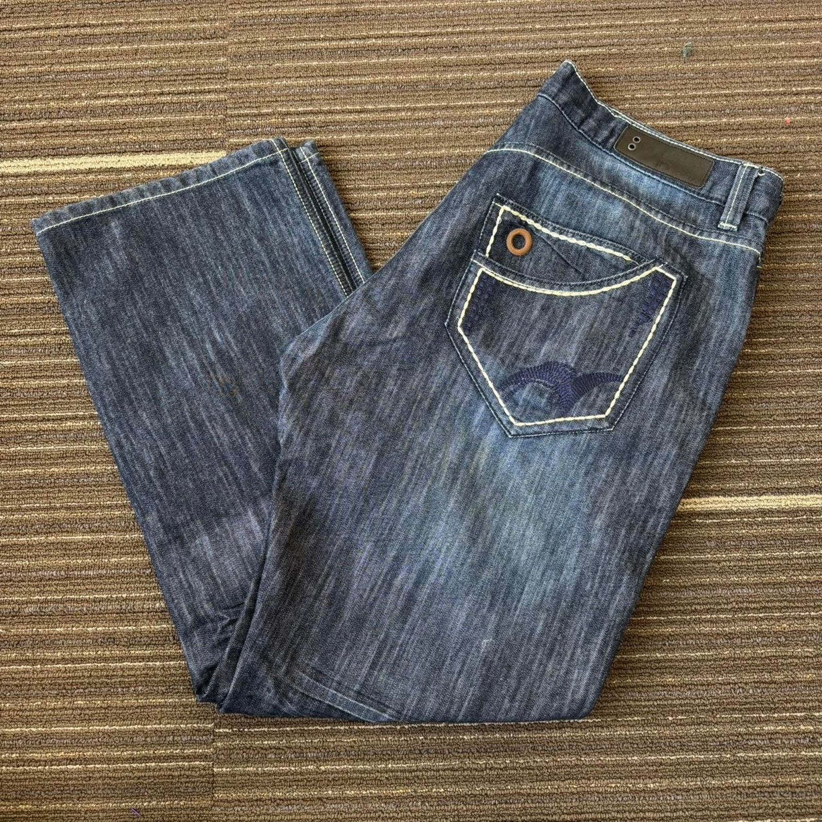 Vintage Dark wash ow rise baggy wide leg Denim jeans y2k Size US 38 / EU 54 - 1 Thumbnail