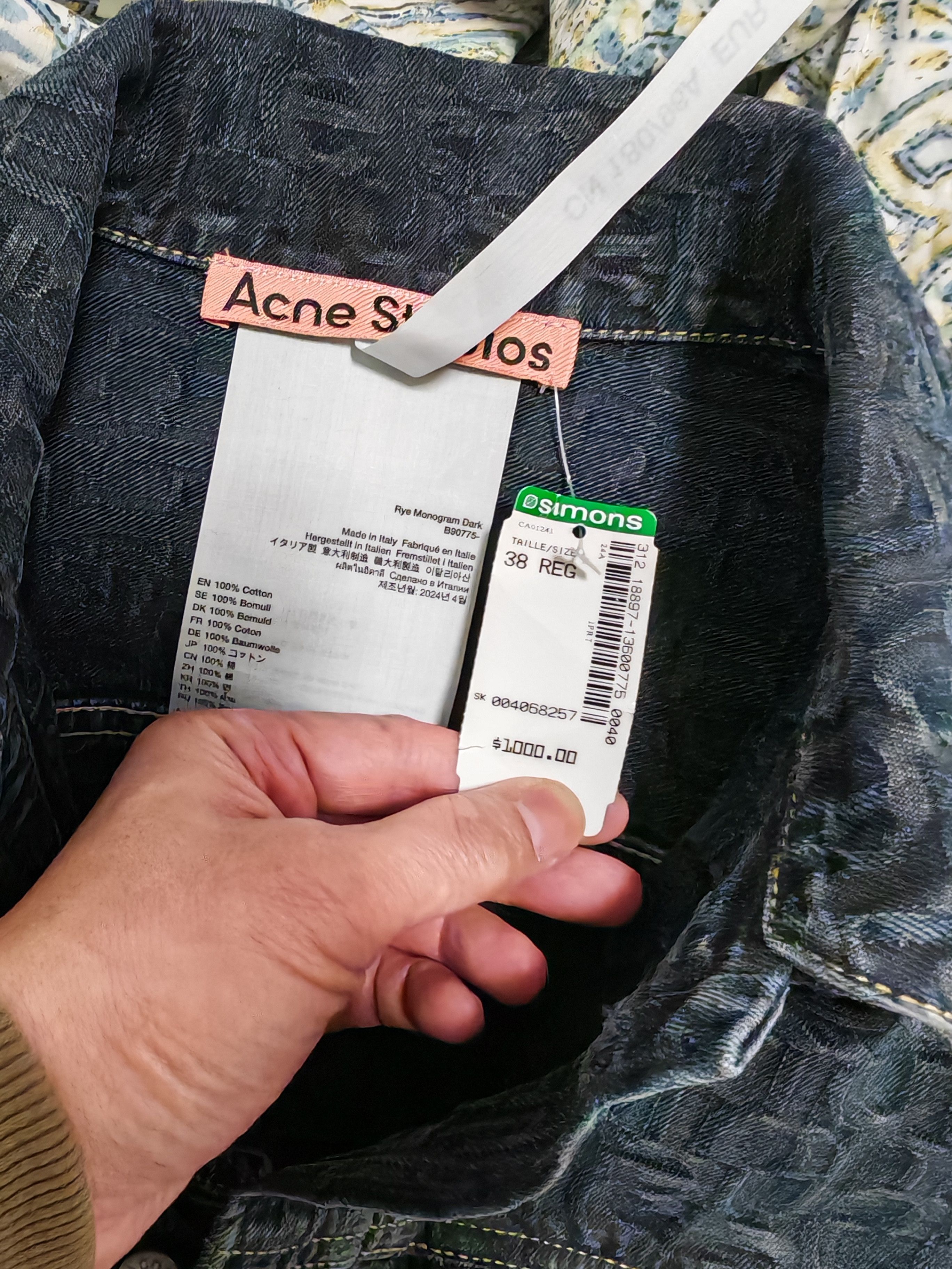 Acne Studios Rye Monogram Jacquard Denim Jacket Size US M / EU 48-50 / 2 - 14 Thumbnail