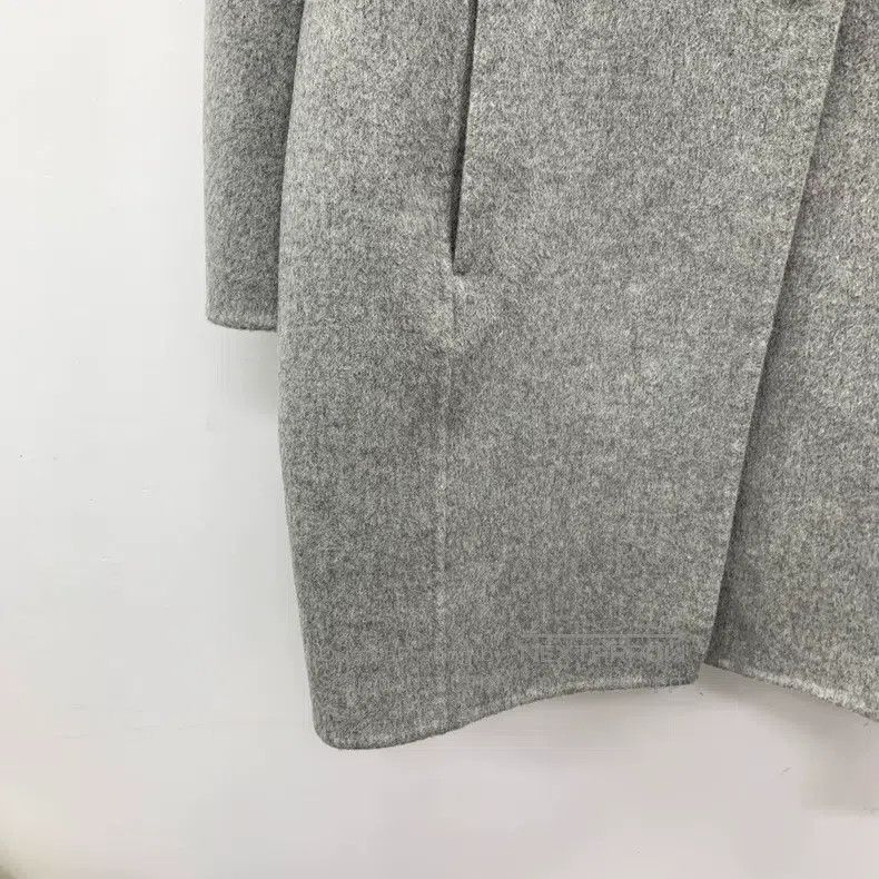 Acne Studios Acne Studios Gray Wool Notched Collar Single-Breasted Long Size XXS / US 00 / IT 34 - 4 Thumbnail