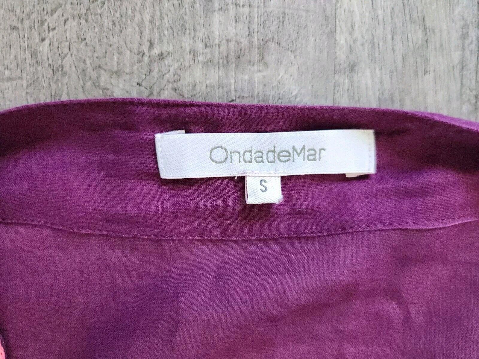 Designer Ondademar Beach Cover Up Small Long Purple Embroidered Boho Size ONE SIZE - 2 Thumbnail