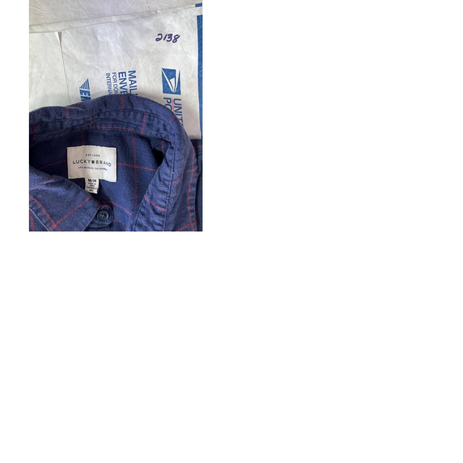 Lucky Brand Lucky Brand Button-Up Shirt Men Medium Blue Plaid 100% Cotton Flannel Long Sleeve Casual Shirt Size US M / EU 48-50 / 2 - 9 Thumbnail