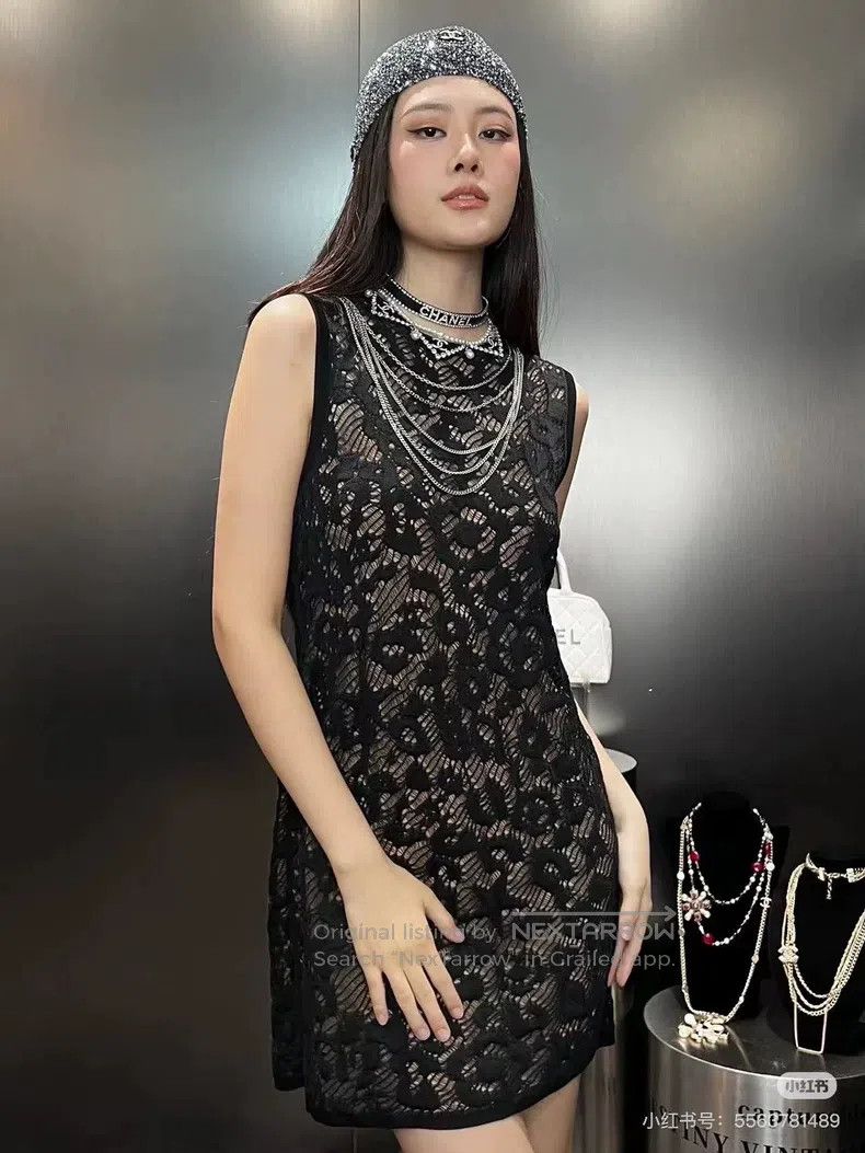 Chanel Chanel 22P black lace knitted sleeveless dress Size XS / US 0-2 / IT 36-38 - 9 Thumbnail