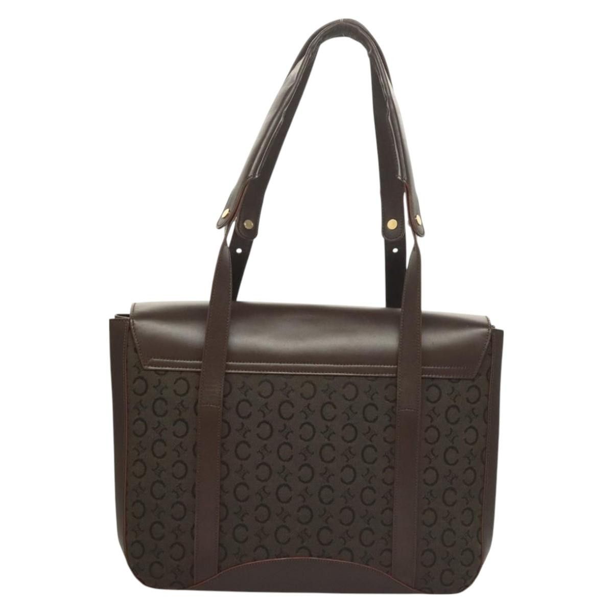 Celine CELINE C Macadam Canvas Hand Bag Brown Gold Size ONE SIZE - 3 Thumbnail