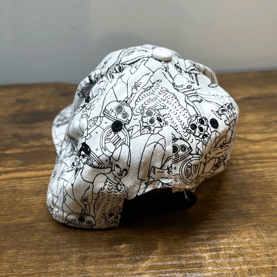 Star Wars STAR WARS Hat Snapback Trucker Baseball Black & White Character Sketches Embroidered Unisex Adults One Size Black Size ONE SIZE - 4 Thumbnail