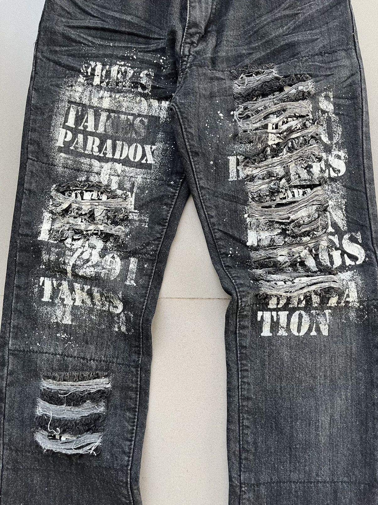 14th Addiction BERNINGS SHO SEDITIONARIES POEM DISTRESSED PUNK STYLE DENIM Size US 32 / EU 48 - 7 Thumbnail