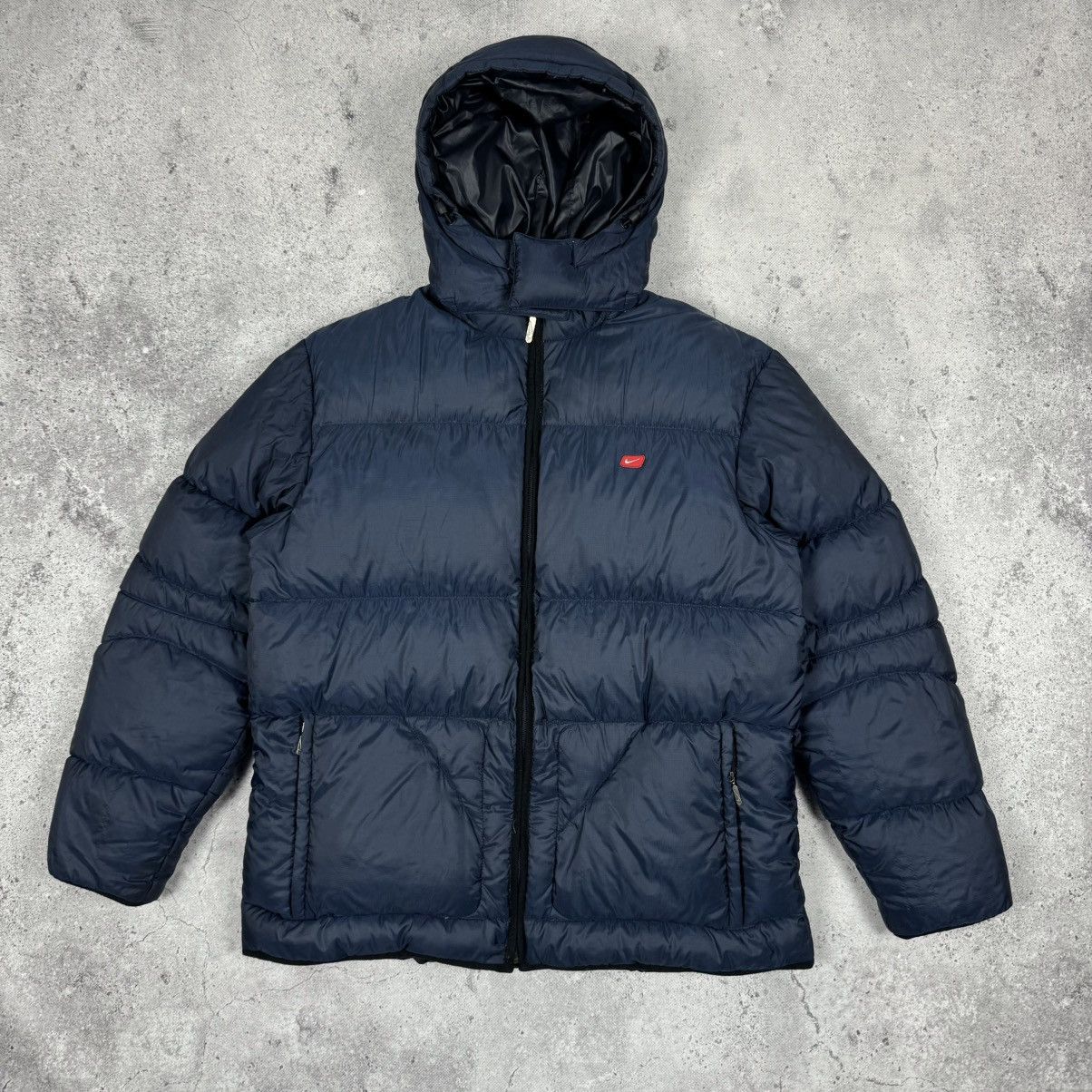 Nike × Vintage Vintage Nike 00’s Hooded Puffer Down Jacket Size US L / EU 52-54 / 3 - 1 Thumbnail