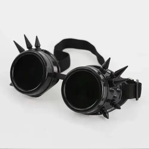 Electric Visual Black Welding Round Rivet Spiked Goggle Size ONE SIZE - 6 Thumbnail
